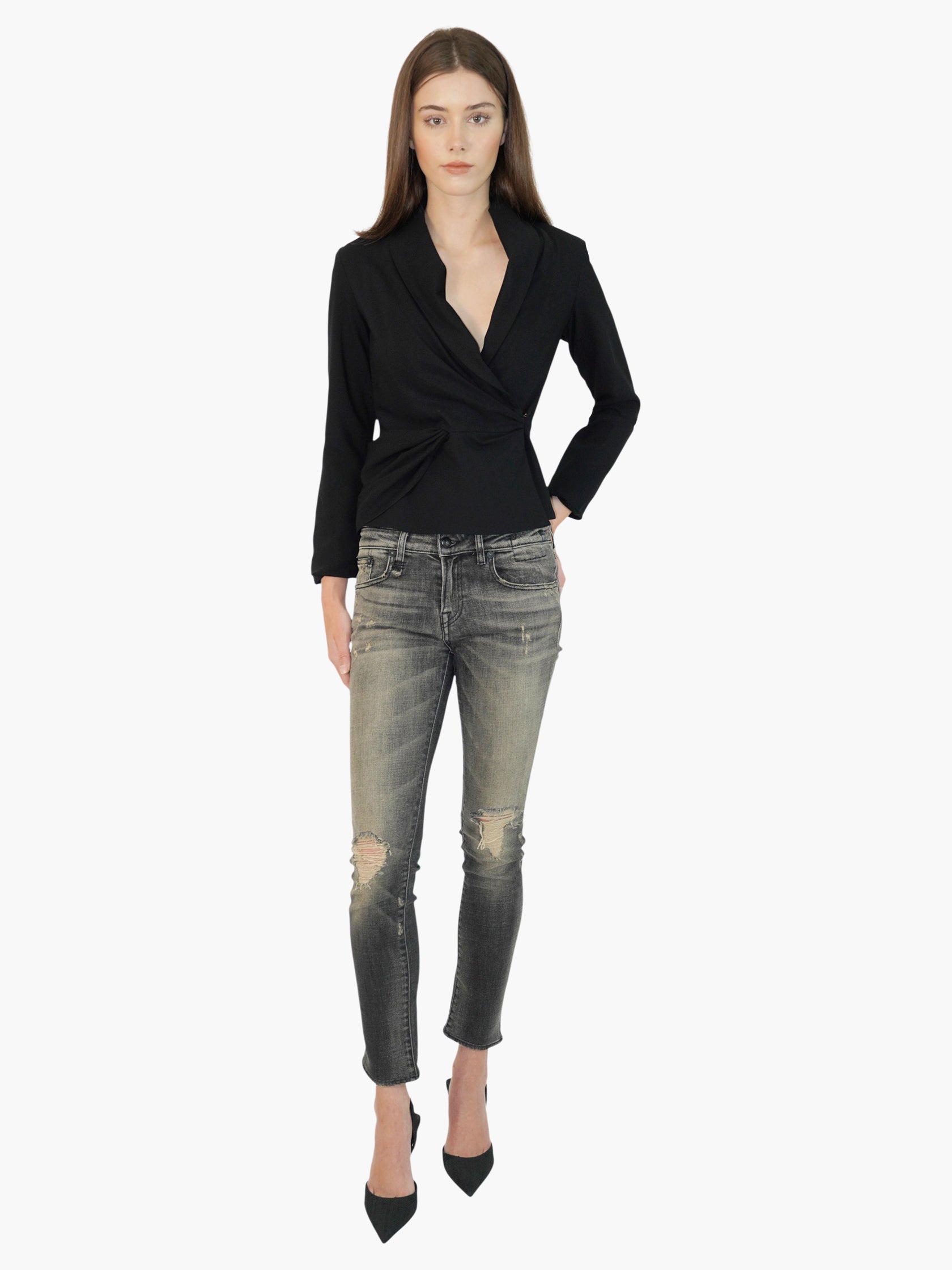 Pleated Wrap Blazer