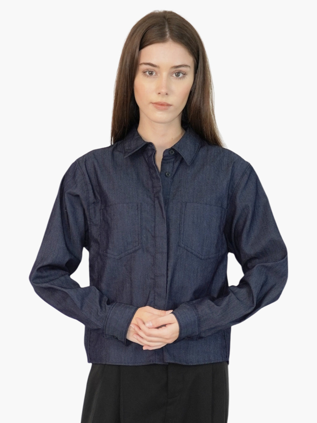 Denim Button-Up Top