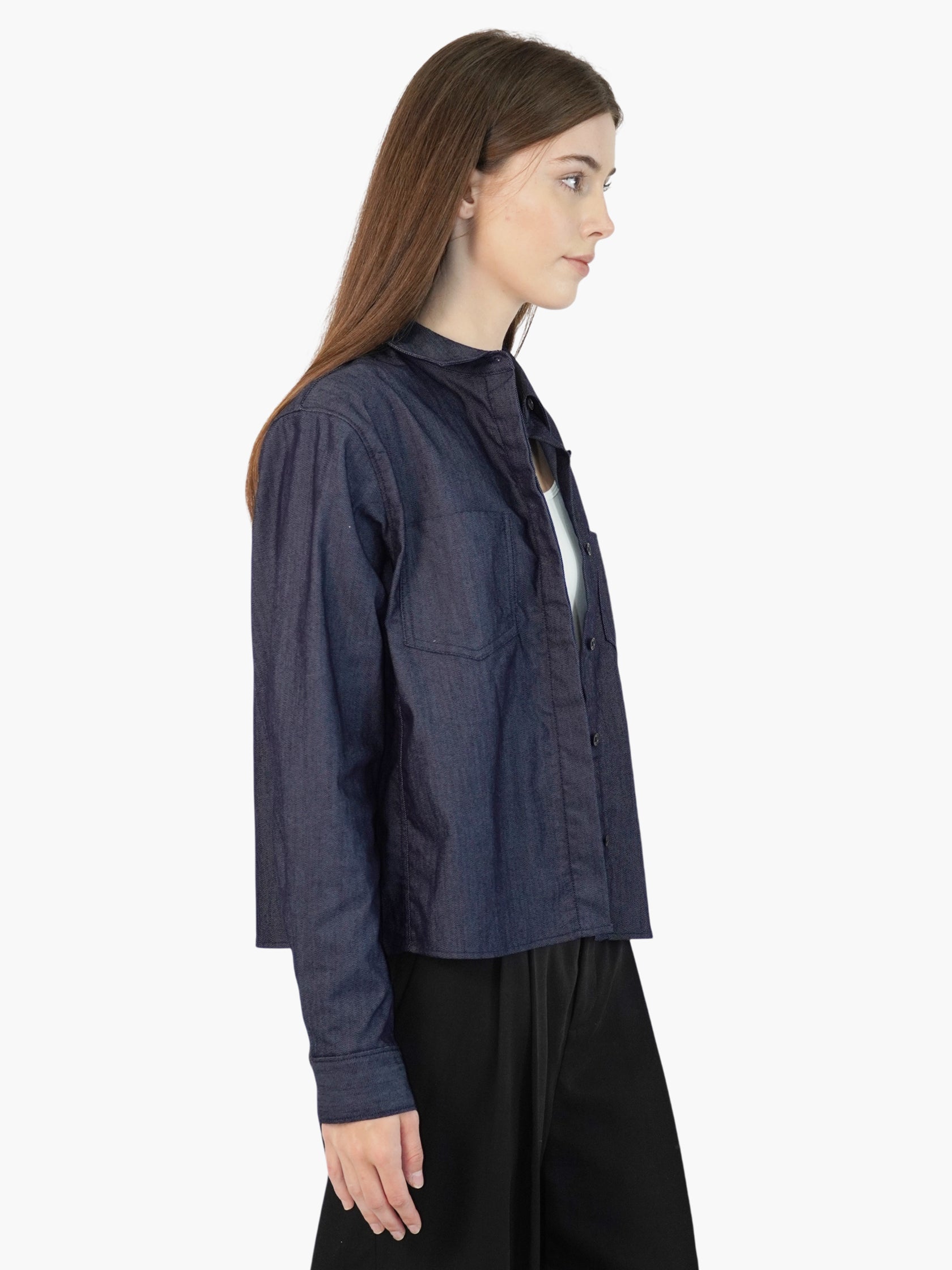 Denim Button-Up Top