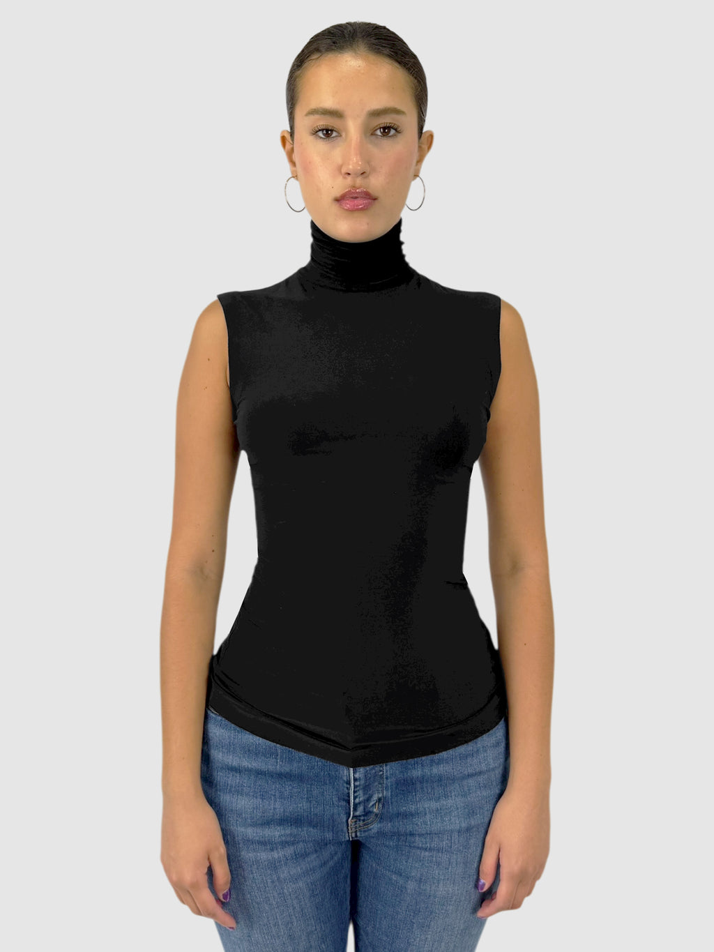 Sleeveless Turtleneck Top