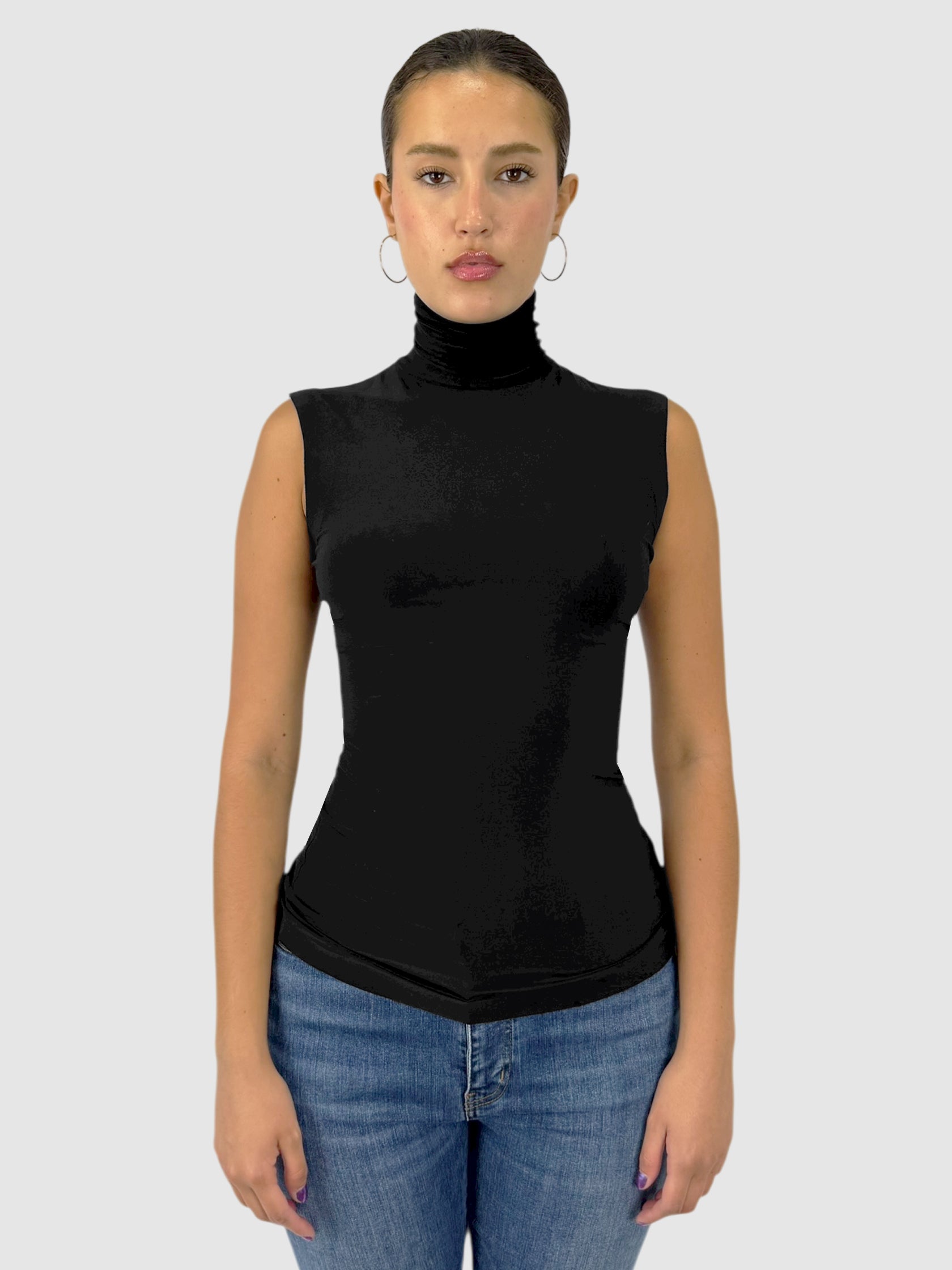 Sleeveless Turtleneck Top