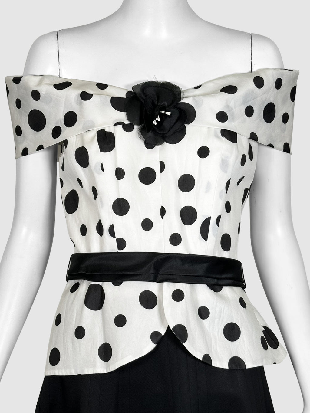 Off-the-Shoulder Polka Dot Top - Size 4