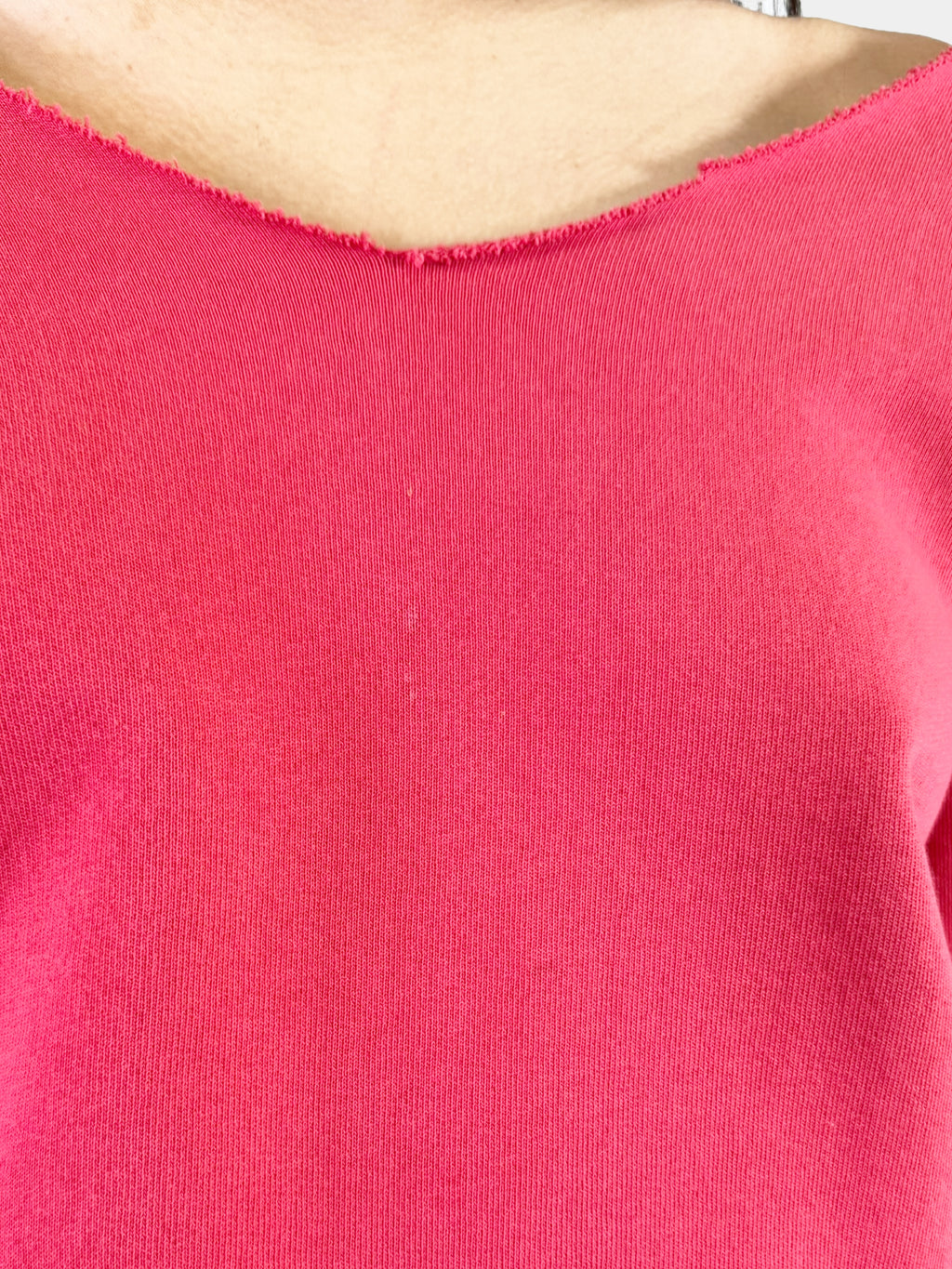 Raw Hem V-Neck Sweatshirt