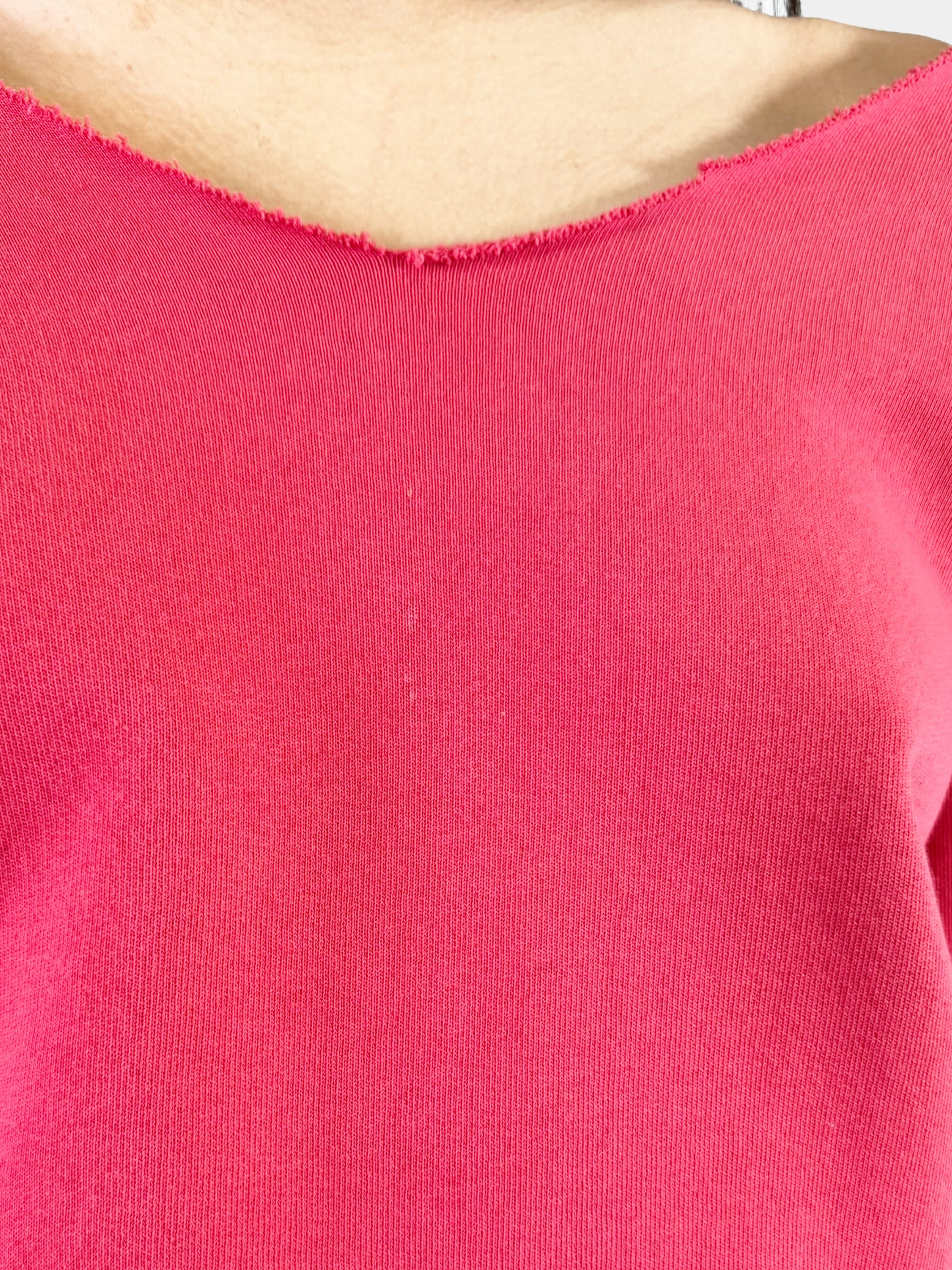 Raw Hem V-Neck Sweatshirt