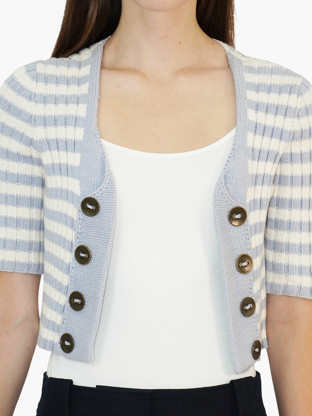 Striped Open Cardigan