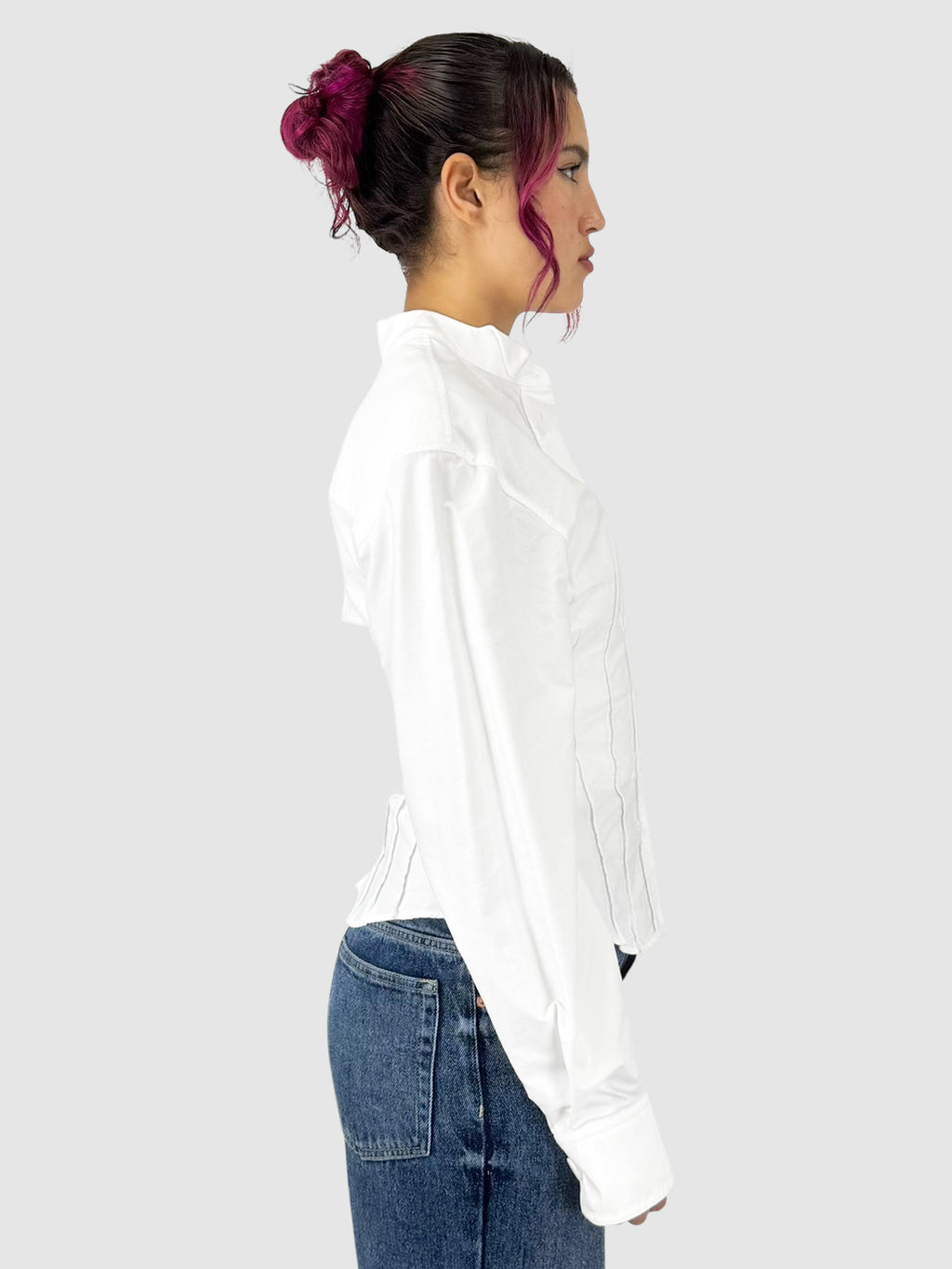 Darted Button-Up Top
