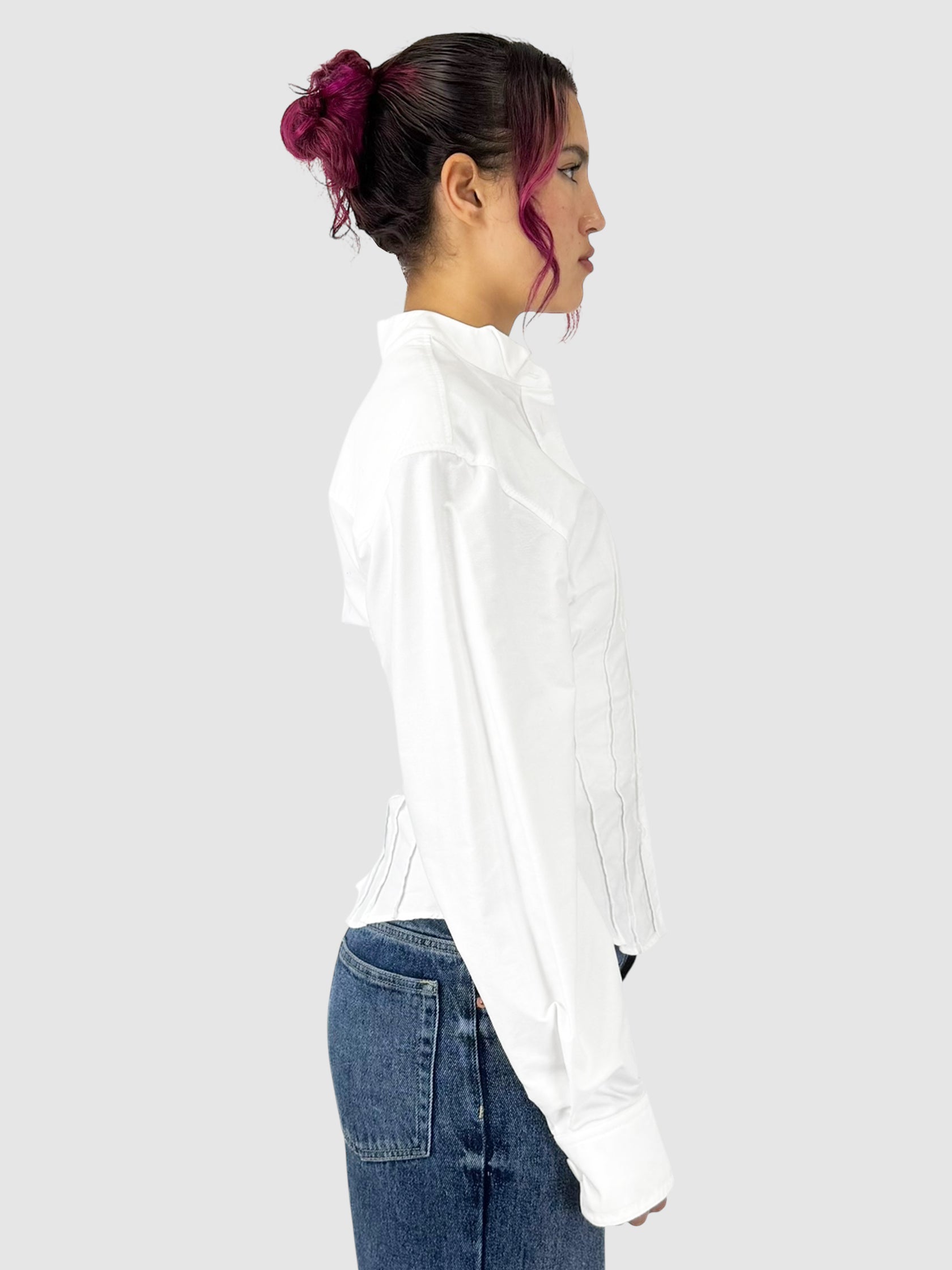 Darted Button-Up Top