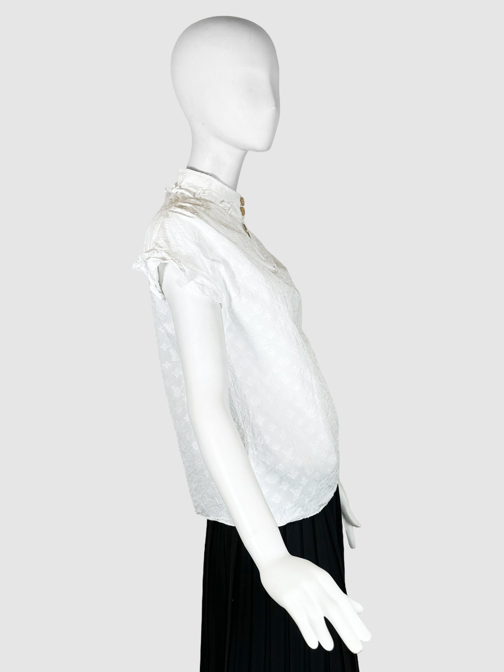 Monogram Frill Blouse - Size 34