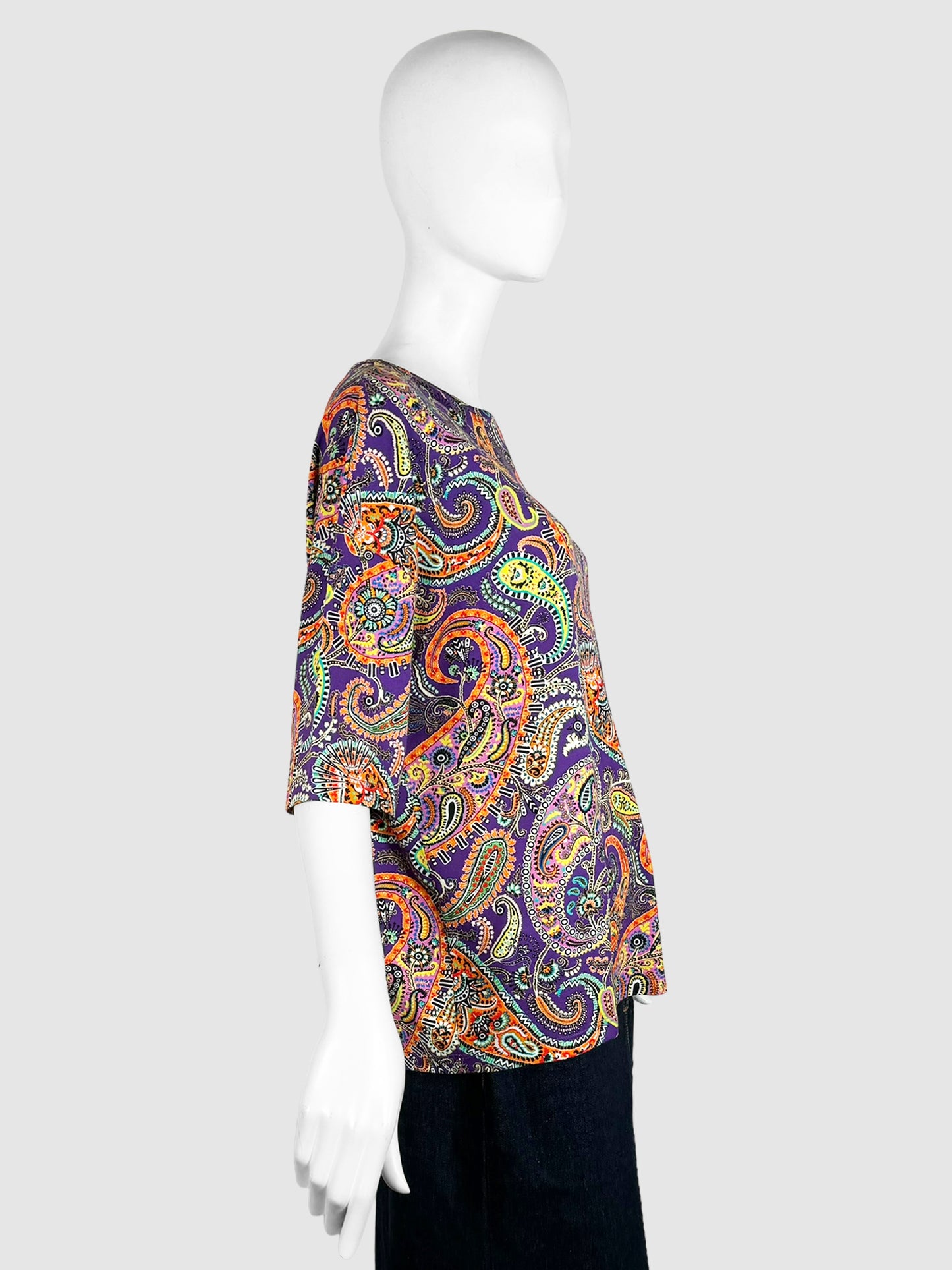 Paisley Print T-Shirt - Size 44