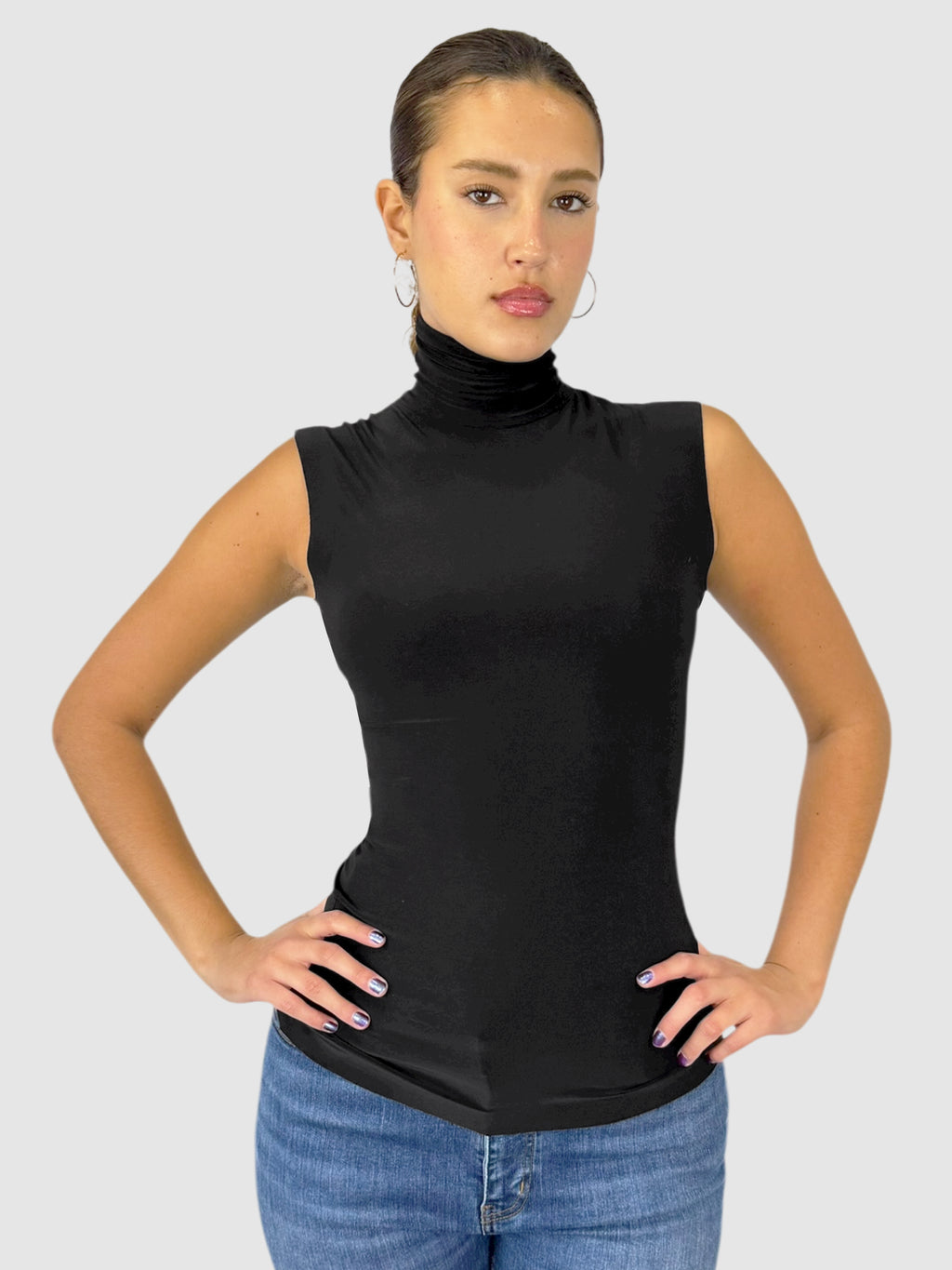 Sleeveless Turtleneck Top