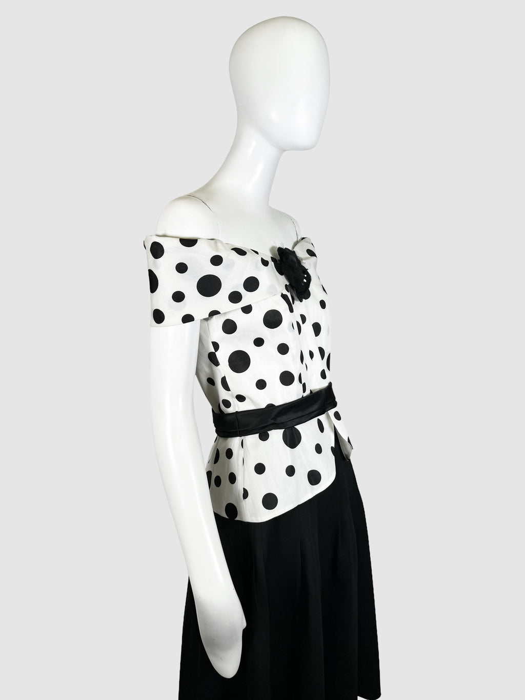 Off-the-Shoulder Polka Dot Top - Size 4