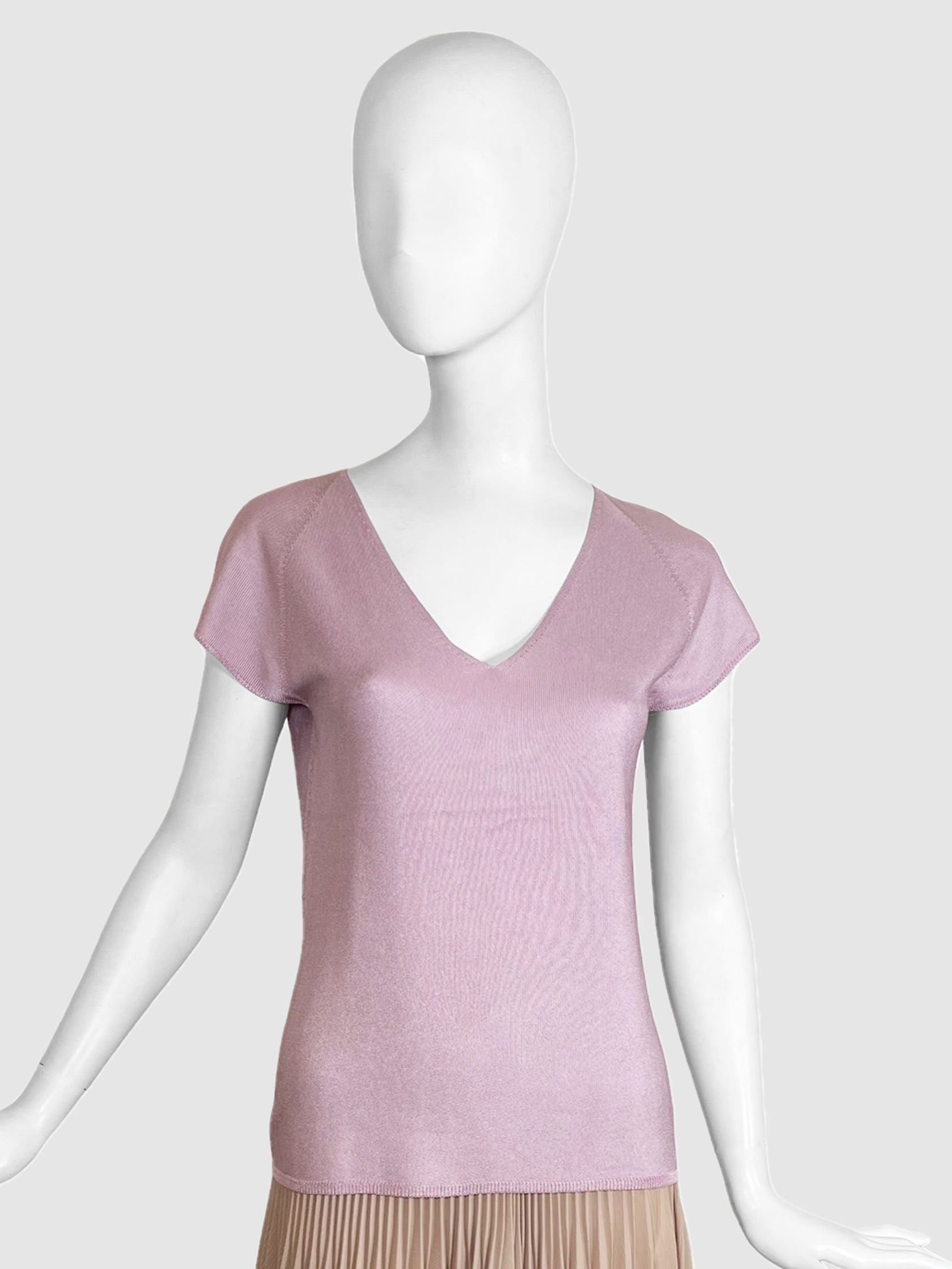 Armani Collezioni V-Neck Knit Top - Size 6