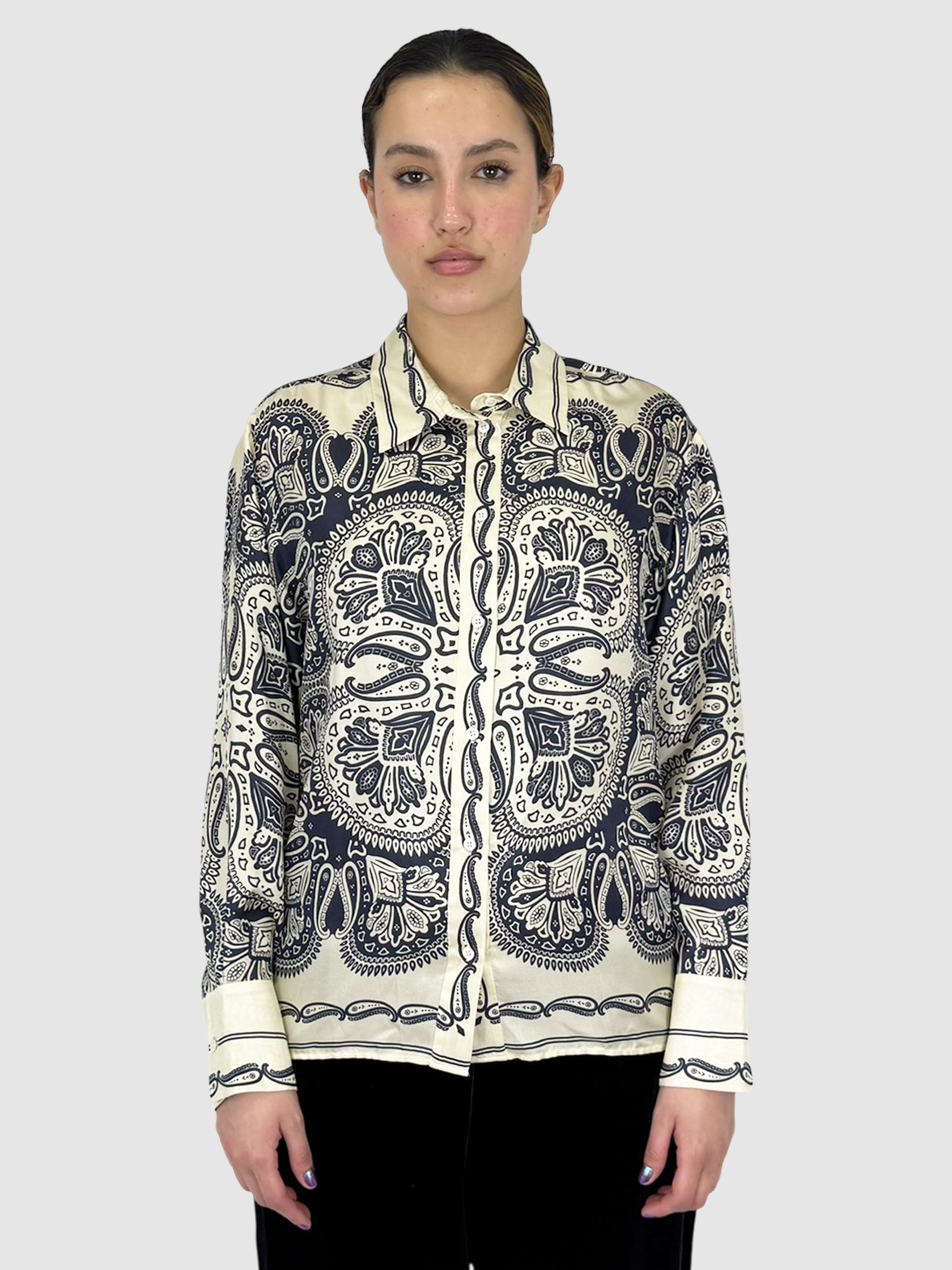Paisley Button-Up Top