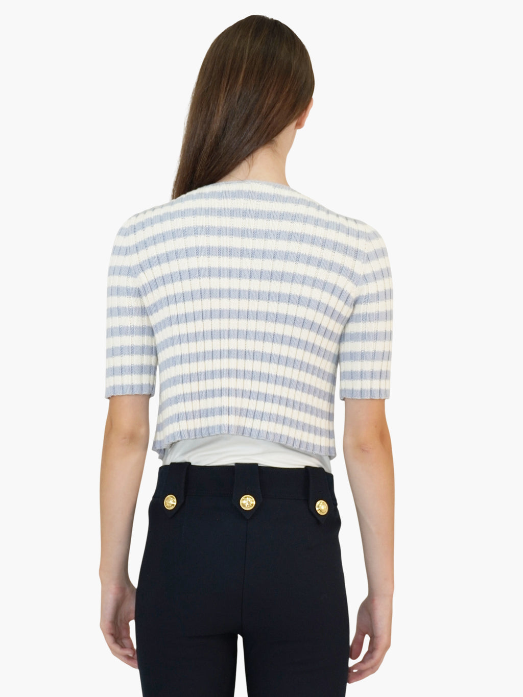 Striped Open Cardigan