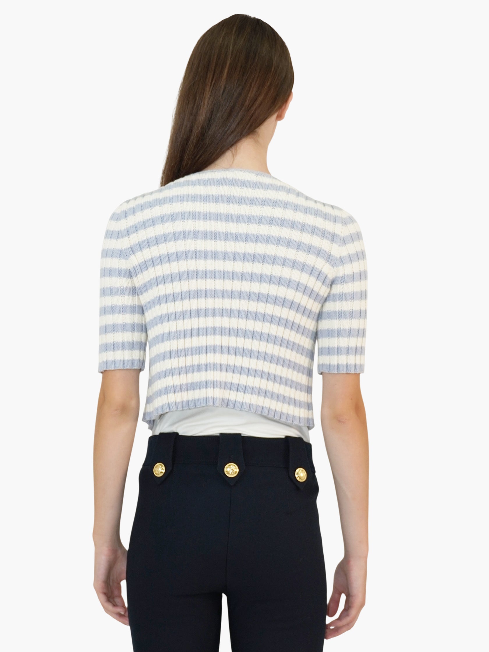 Striped Open Cardigan