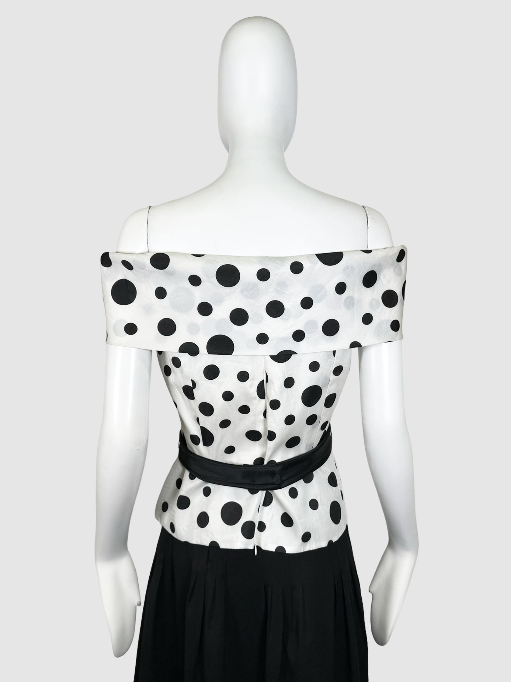 Off-the-Shoulder Polka Dot Top - Size 4