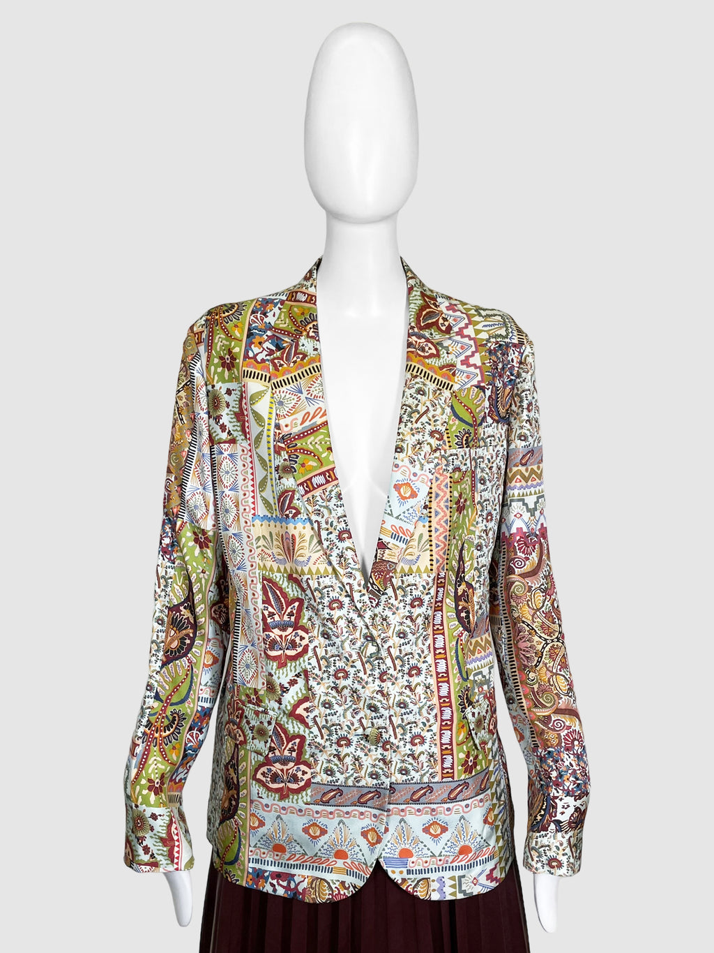 Etro Printed Silk Blazer - Size 46