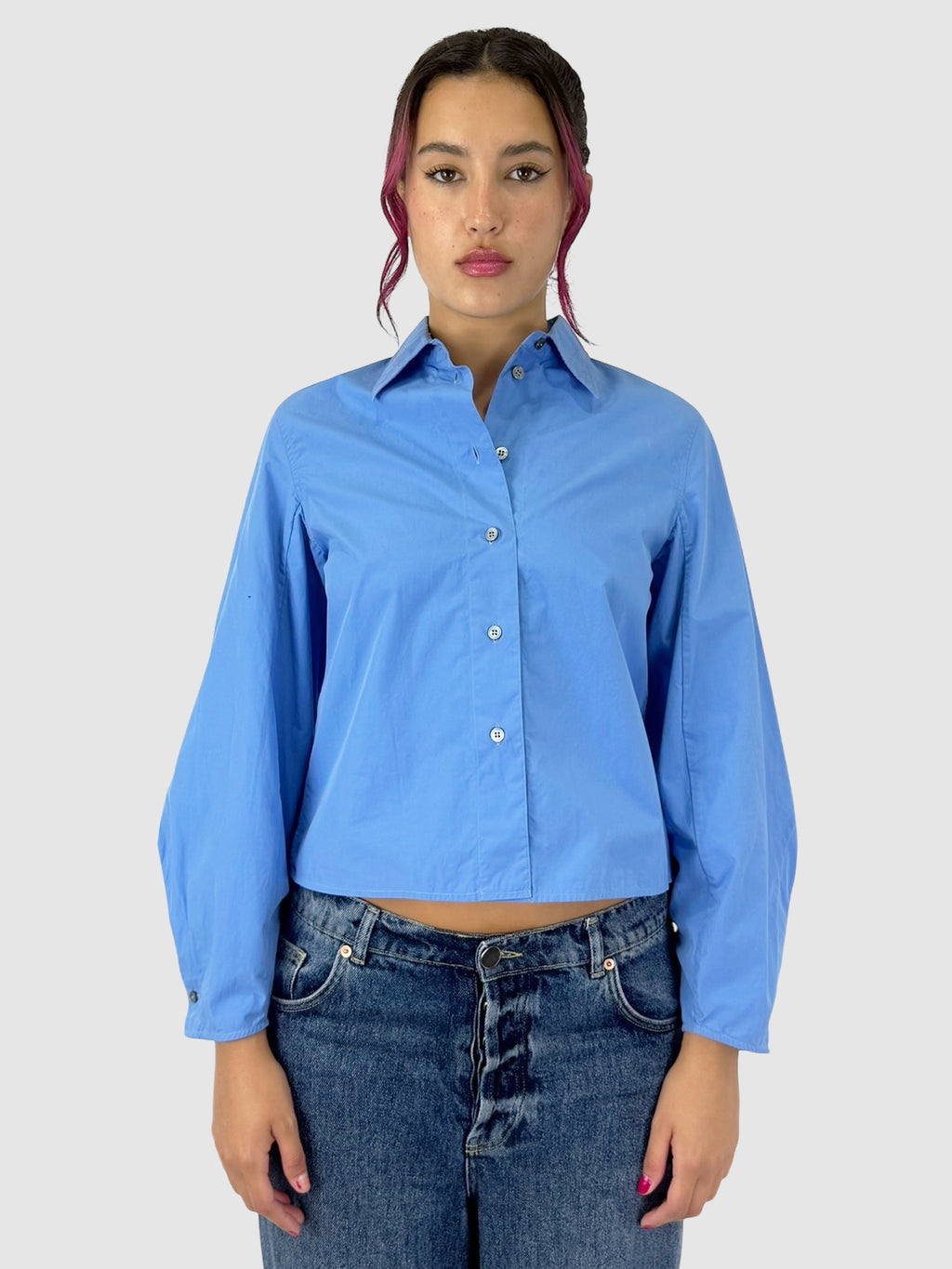 Cropped Button-Up Top