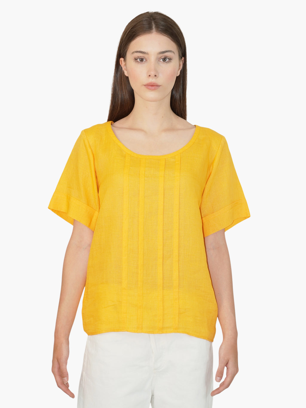 Pleated Linen Top