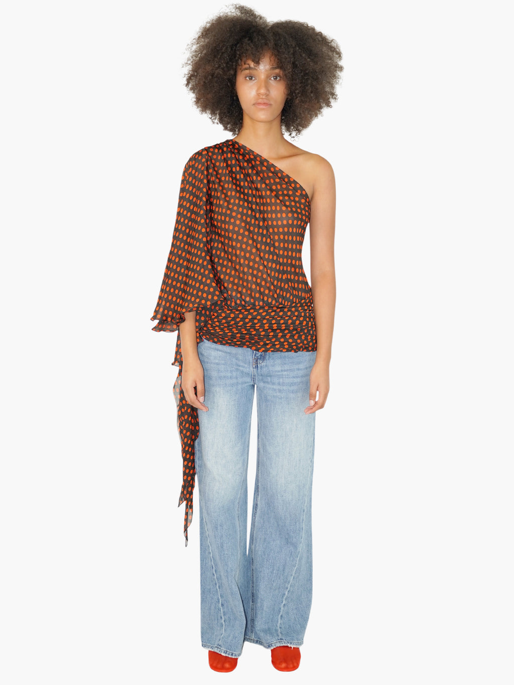 Polka Dot Silk Top