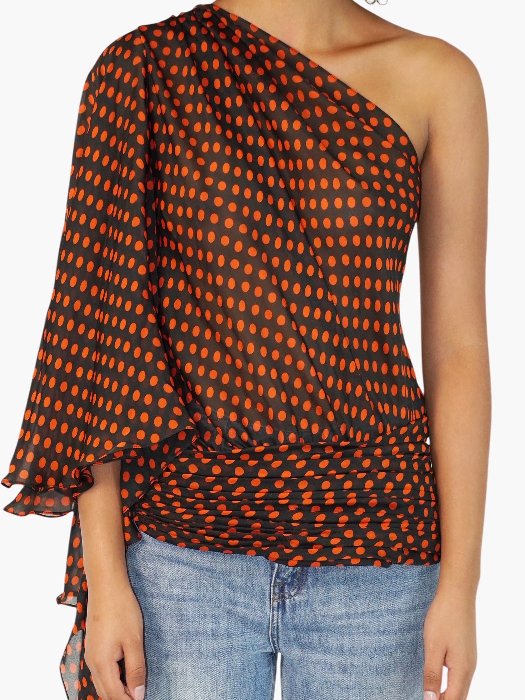 Polka Dot Silk Top