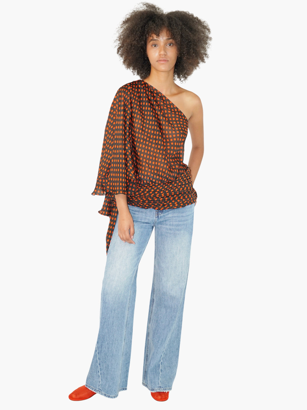 Polka Dot Silk Top