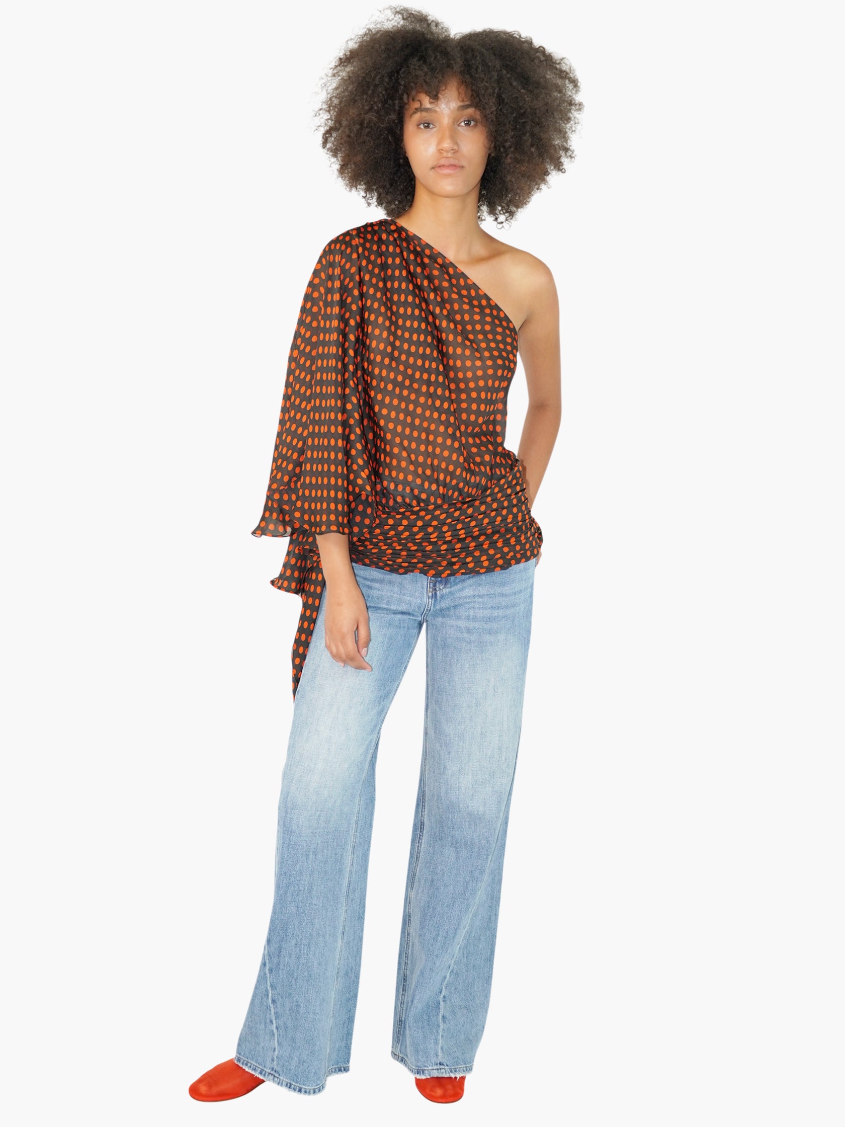 Polka Dot Silk Top
