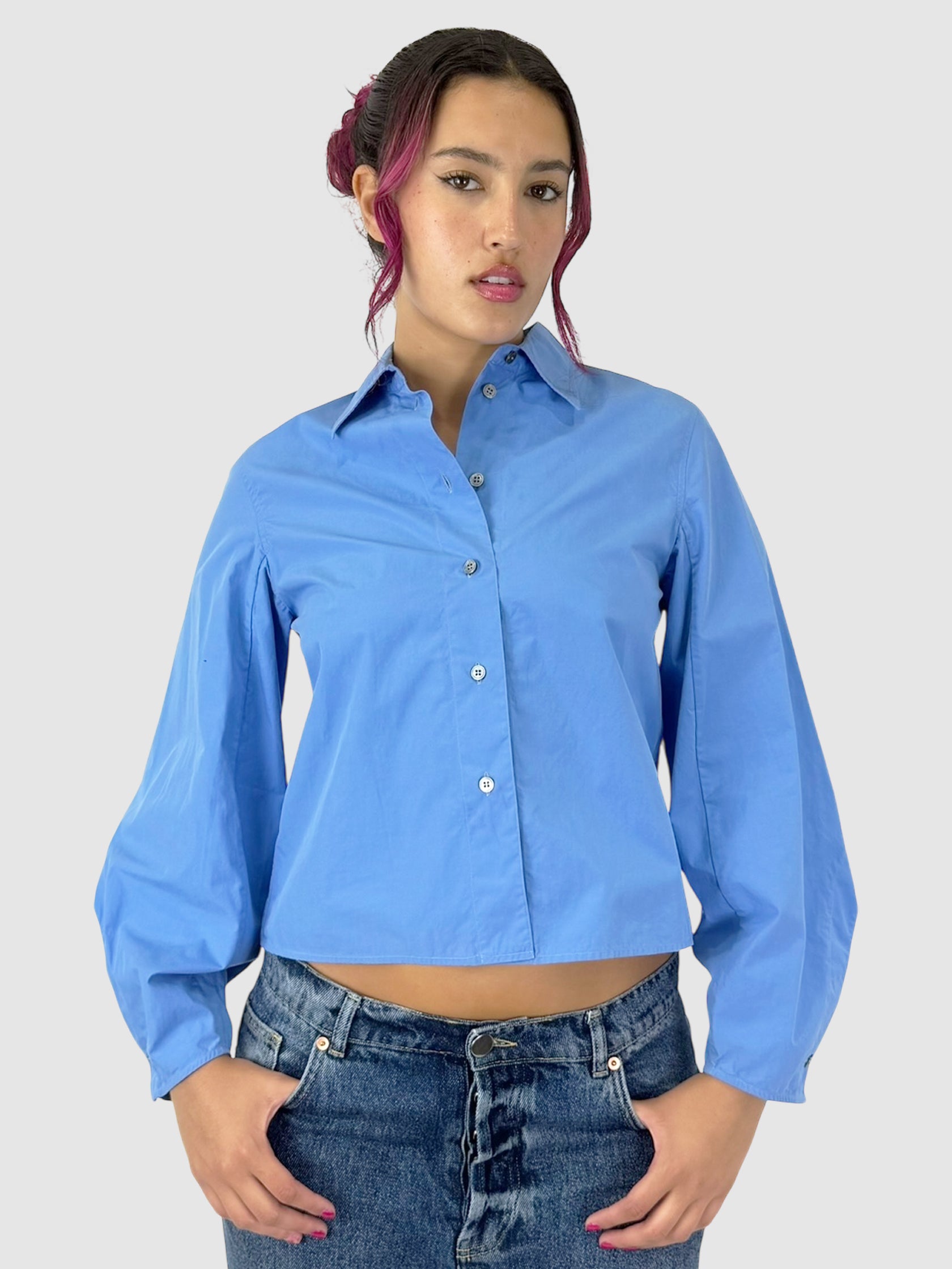 Cropped Button-Up Top