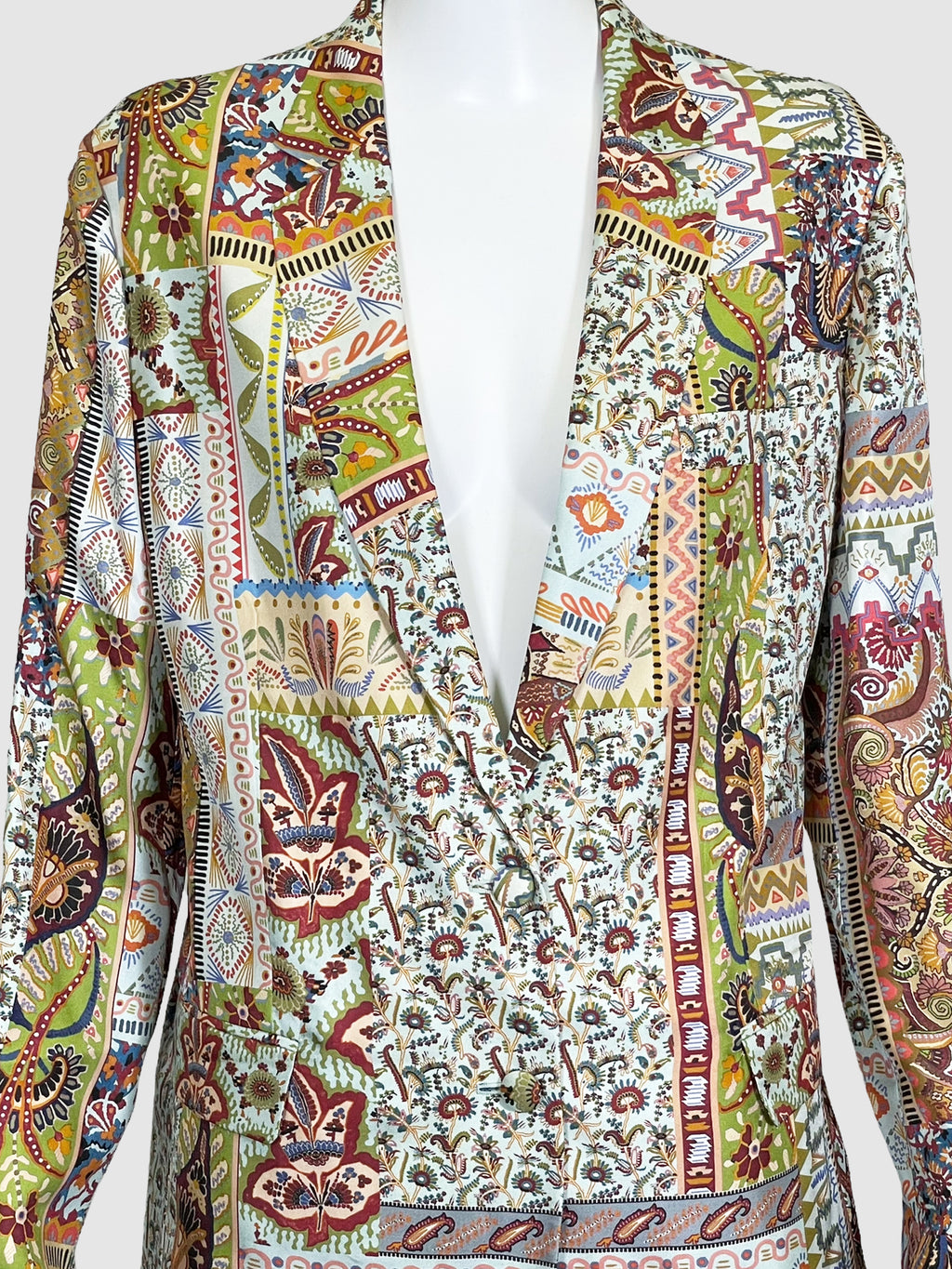 Etro Printed Silk Blazer - Size 46