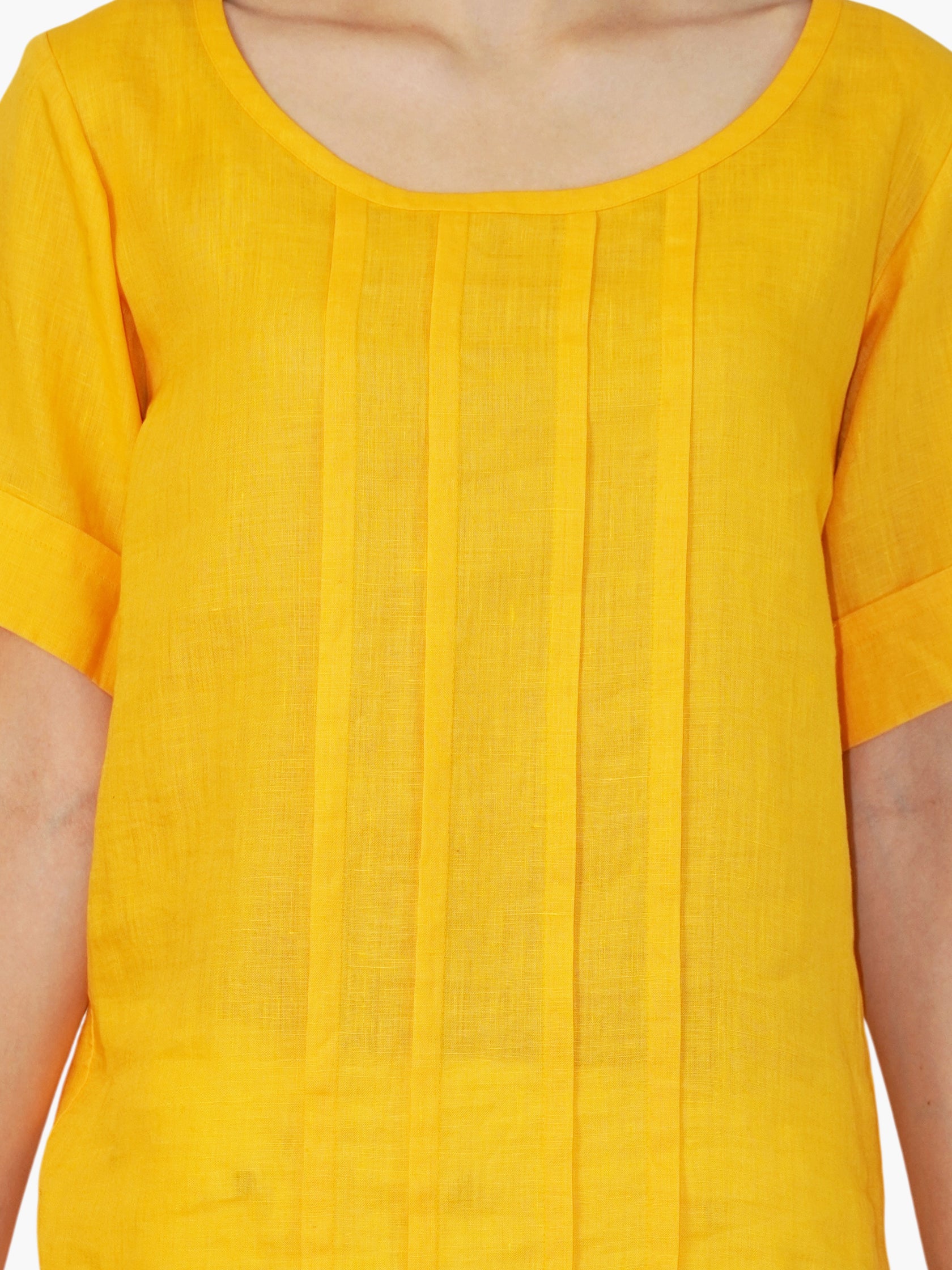 Pleated Linen Top
