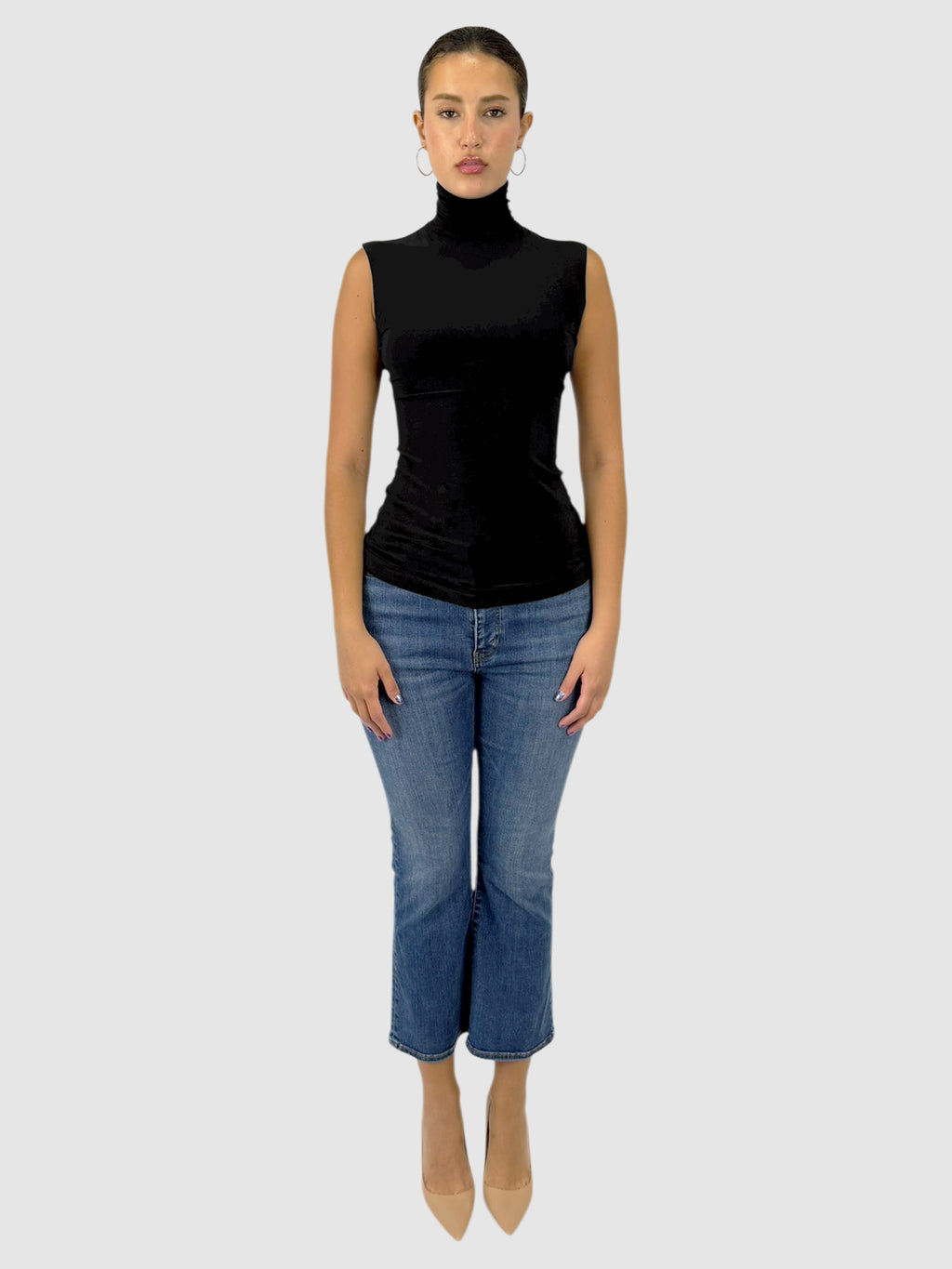 Sleeveless Turtleneck Top