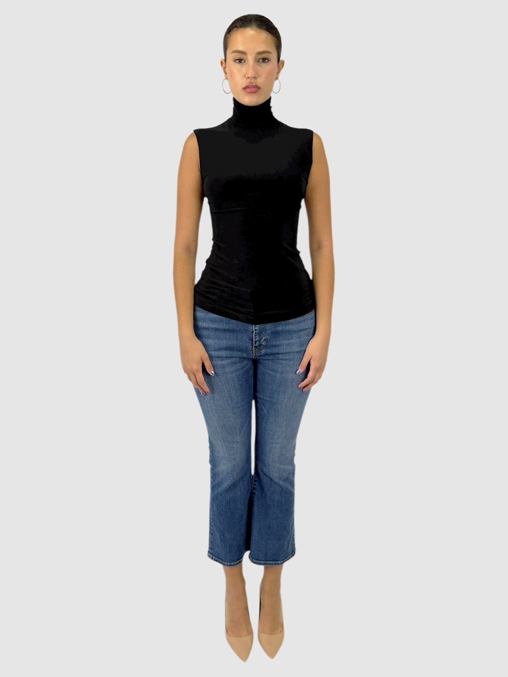 Sleeveless Turtleneck Top