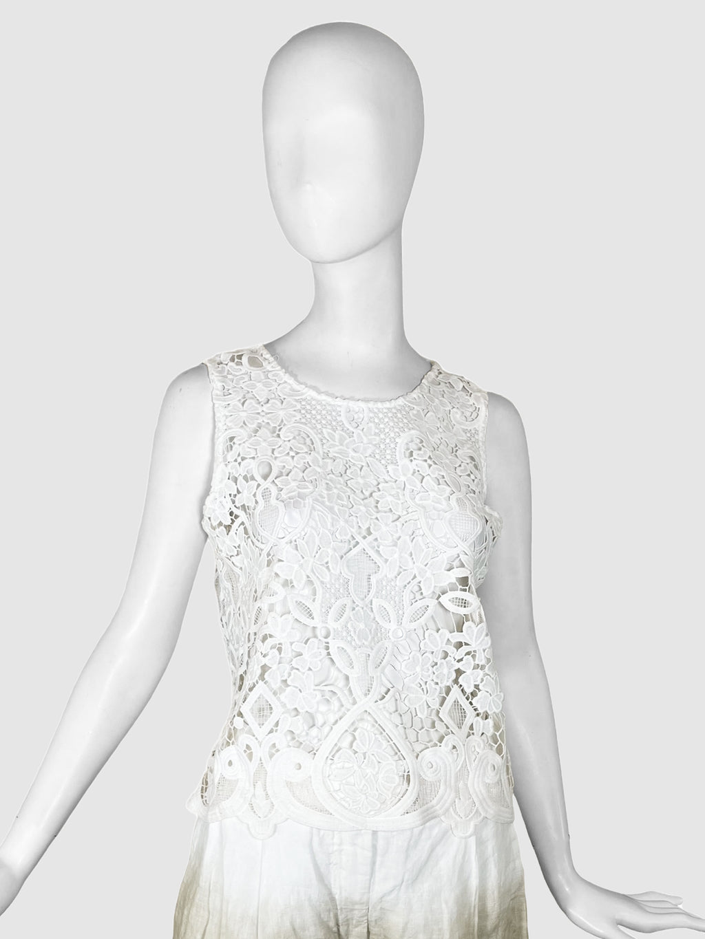 Floral Lace Sleeveless Top - Size S