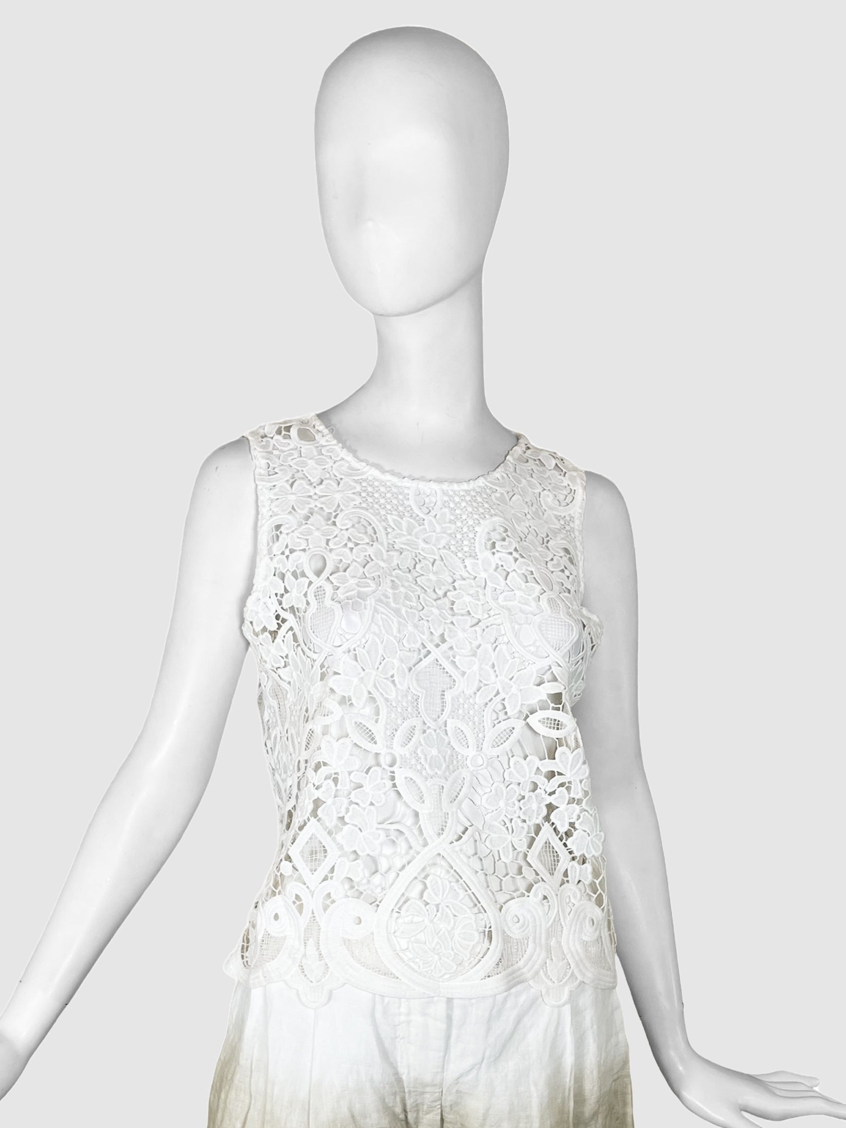 Floral Lace Sleeveless Top - Size S