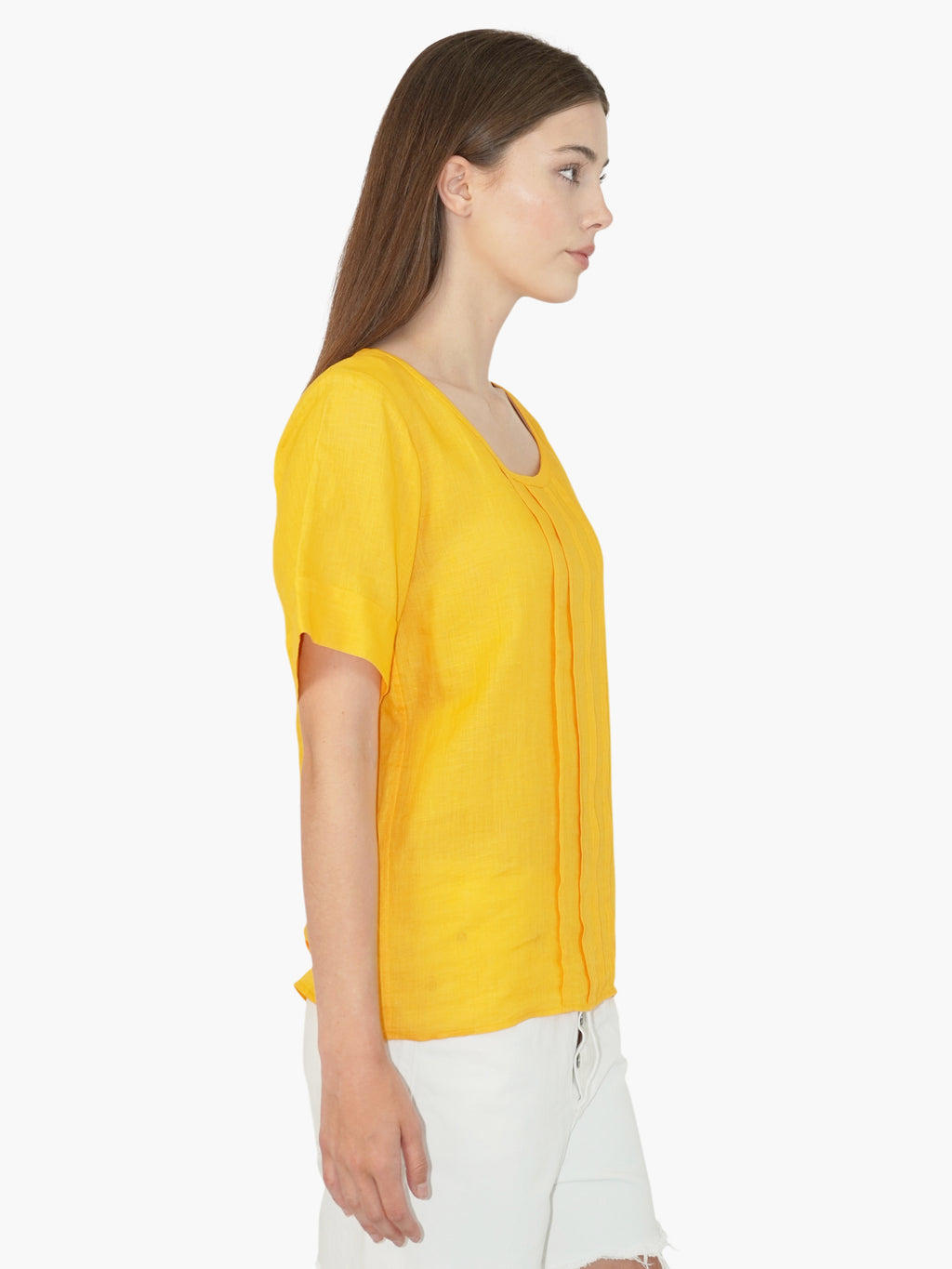 Pleated Linen Top