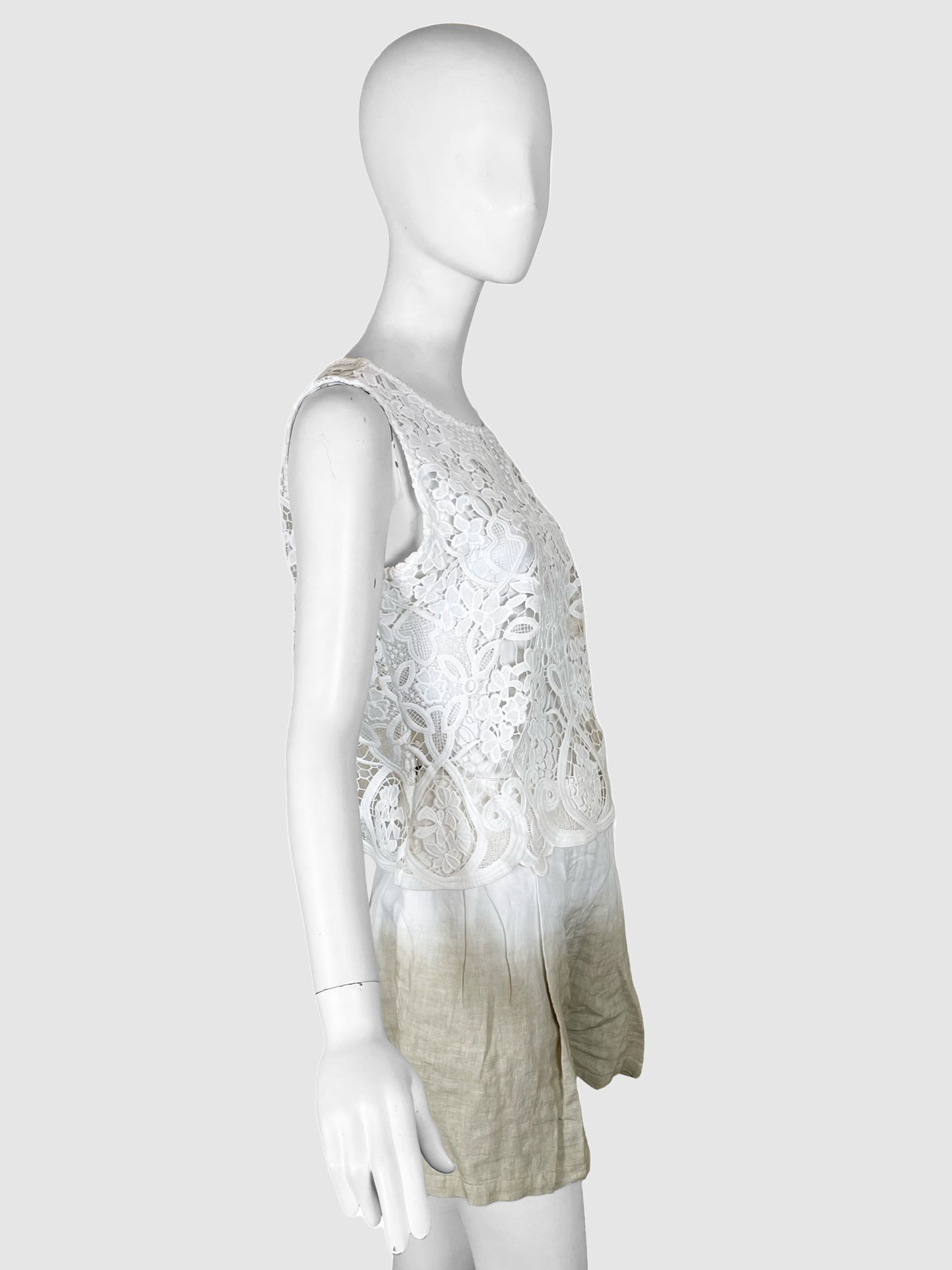 Floral Lace Sleeveless Top - Size S