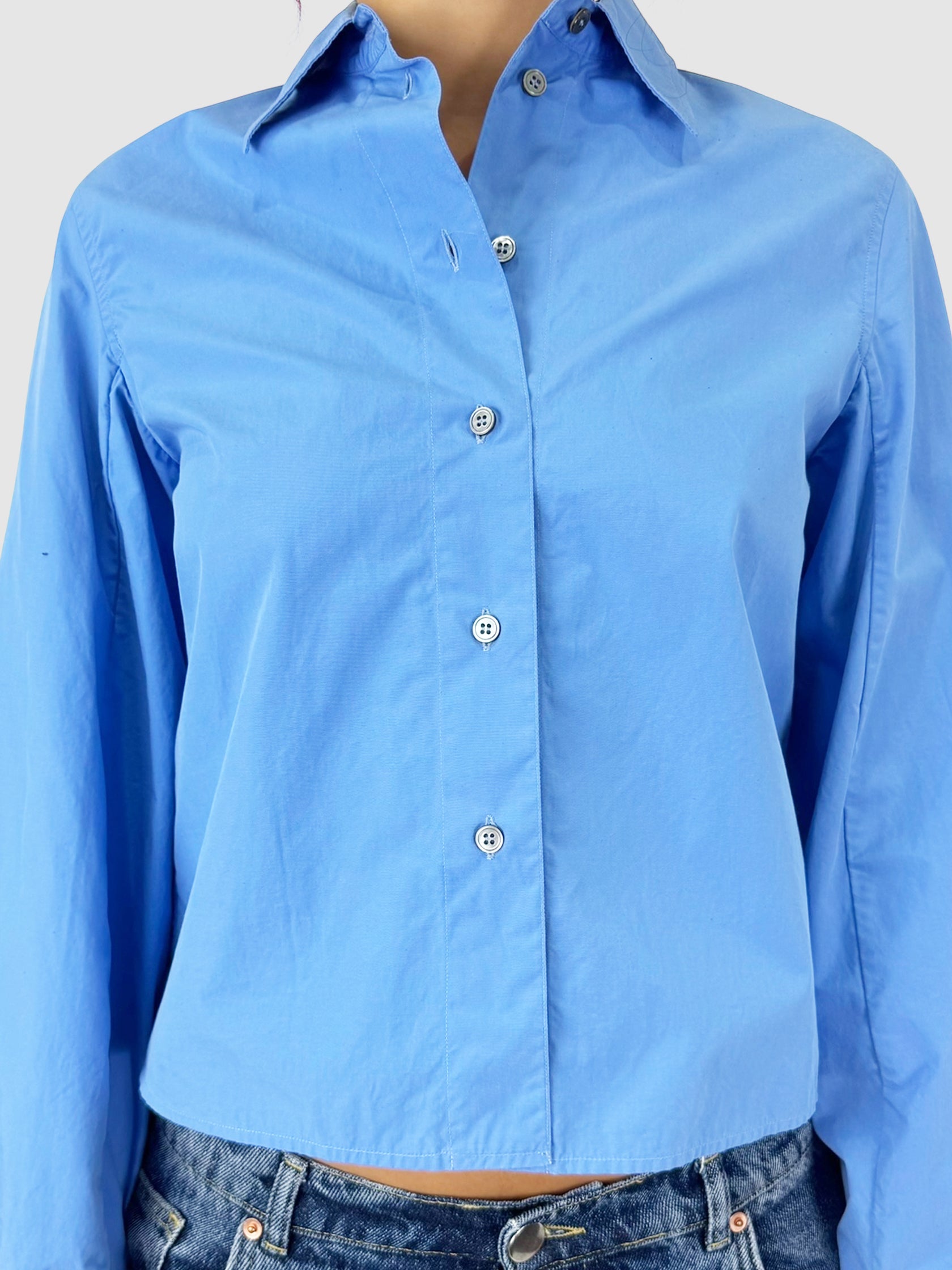 Cropped Button-Up Top