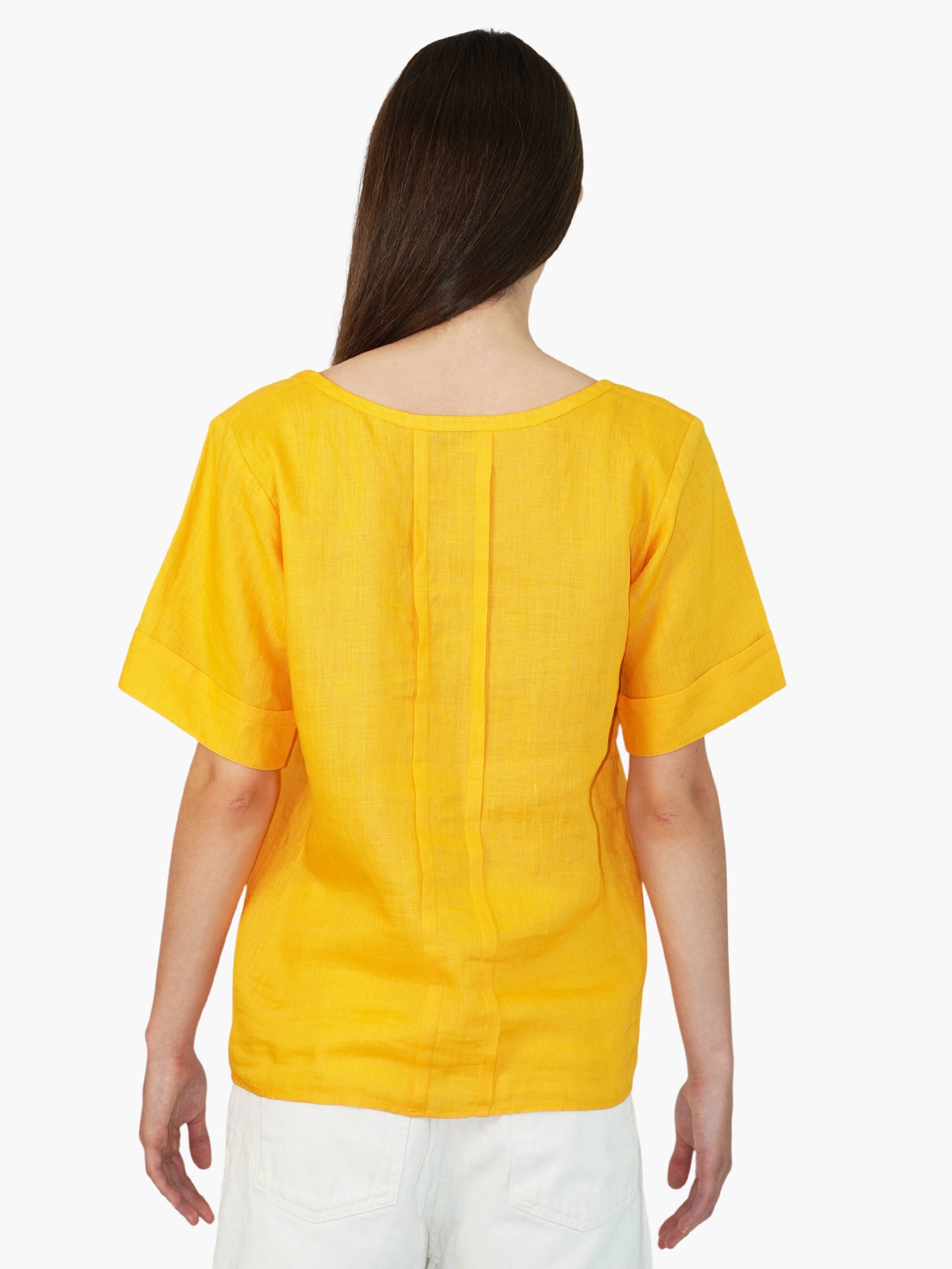 Pleated Linen Top