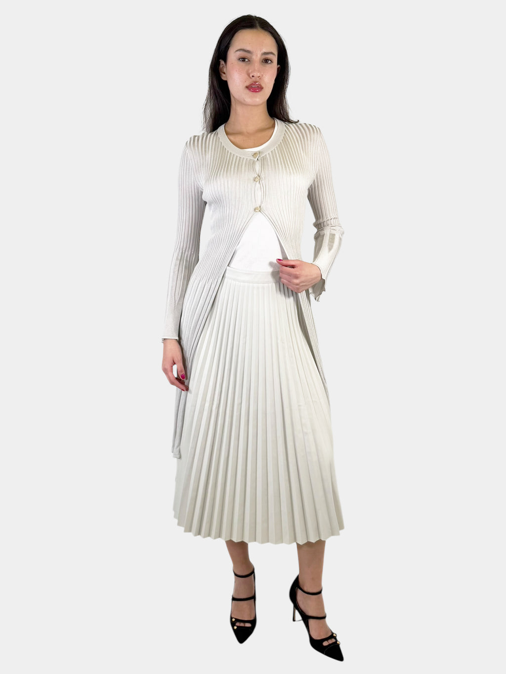 Ribbed Long Cardigan