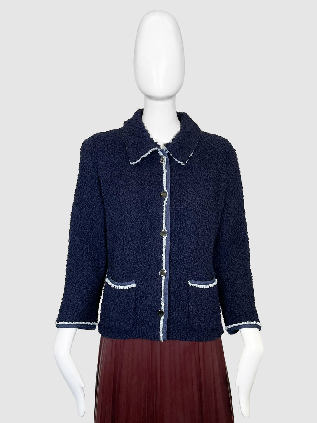 Marc Cain Sherpa Button-Up Jacket - Size 4