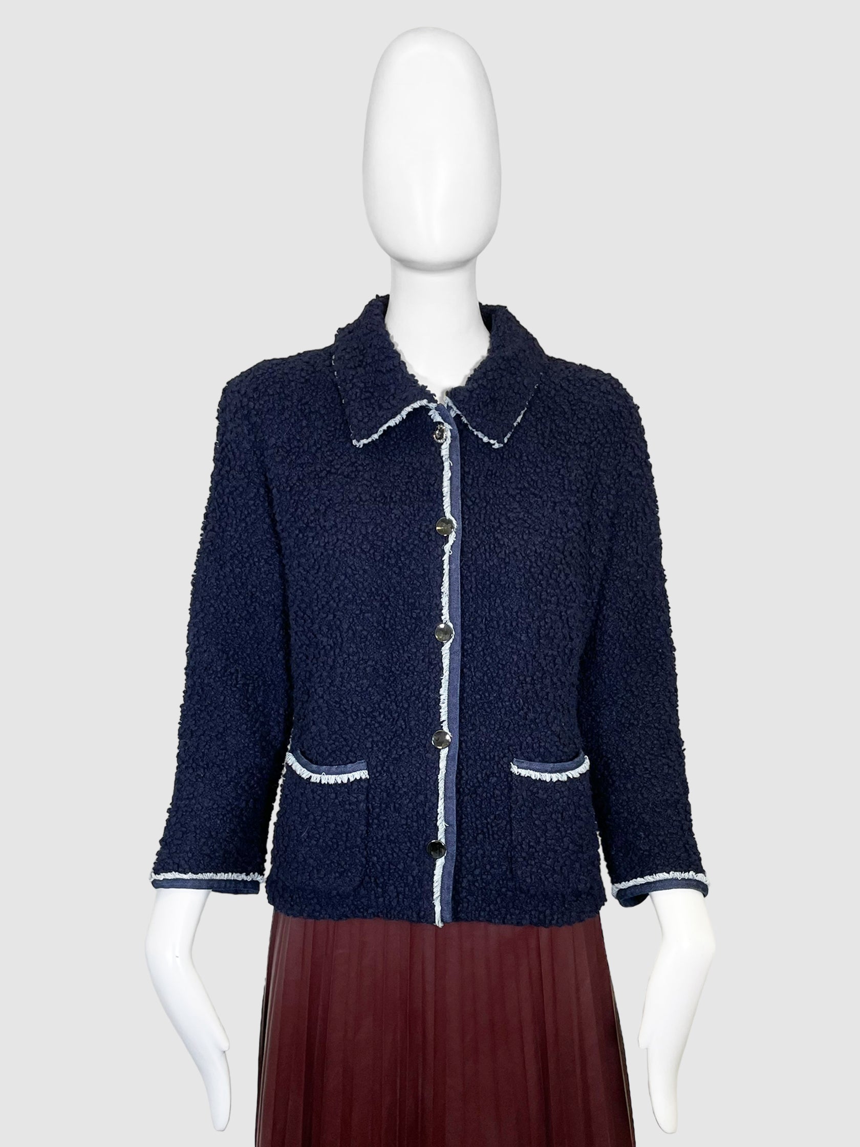 Marc Cain Sherpa Button-Up Jacket - Size 4