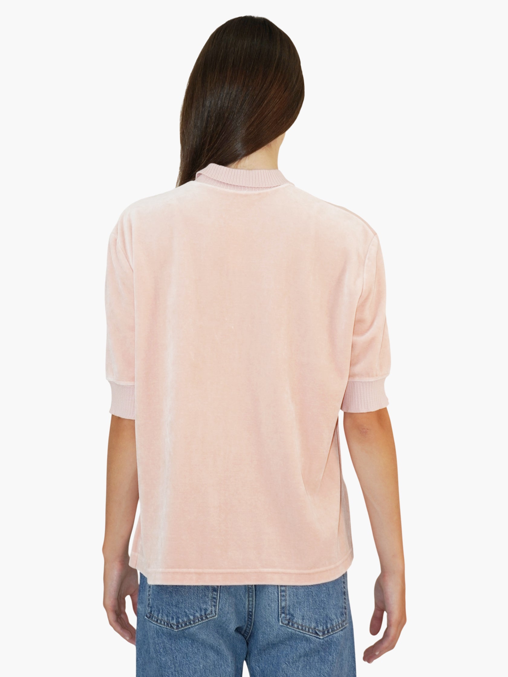 Velour Button-Up Top