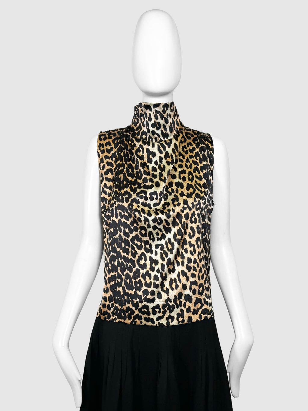 Silk Leopard Print Top - Size 38