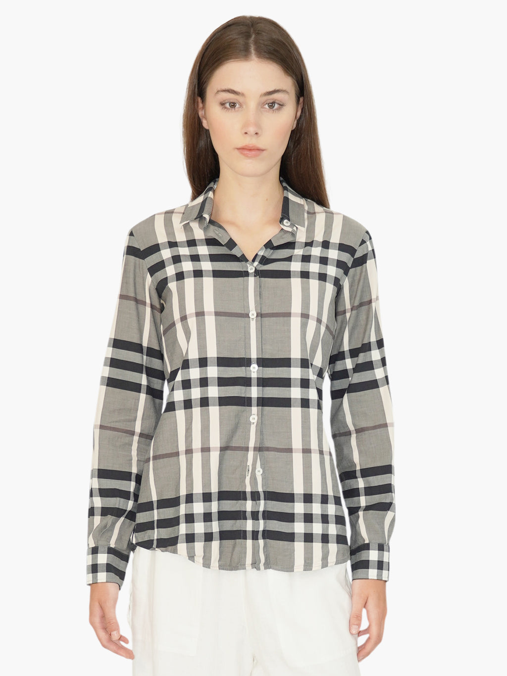 Check Button-Up Top