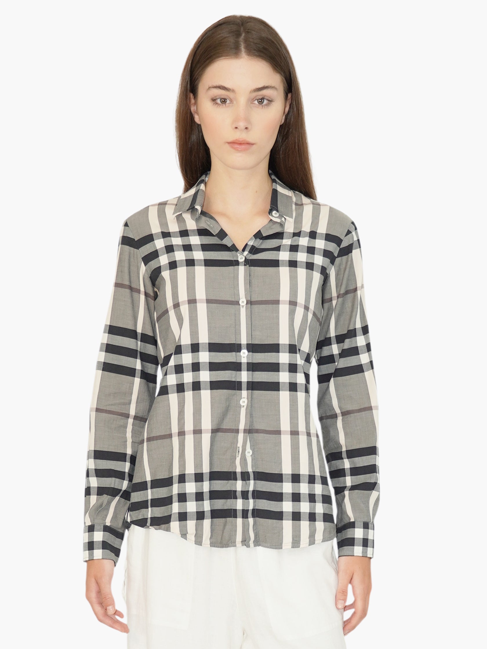 Check Button-Up Top