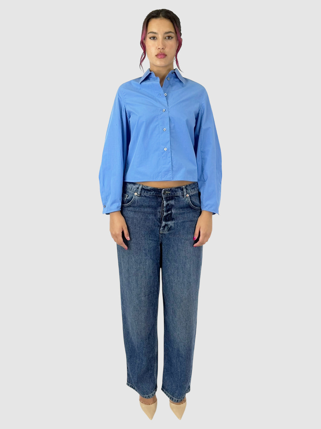 Cropped Button-Up Top