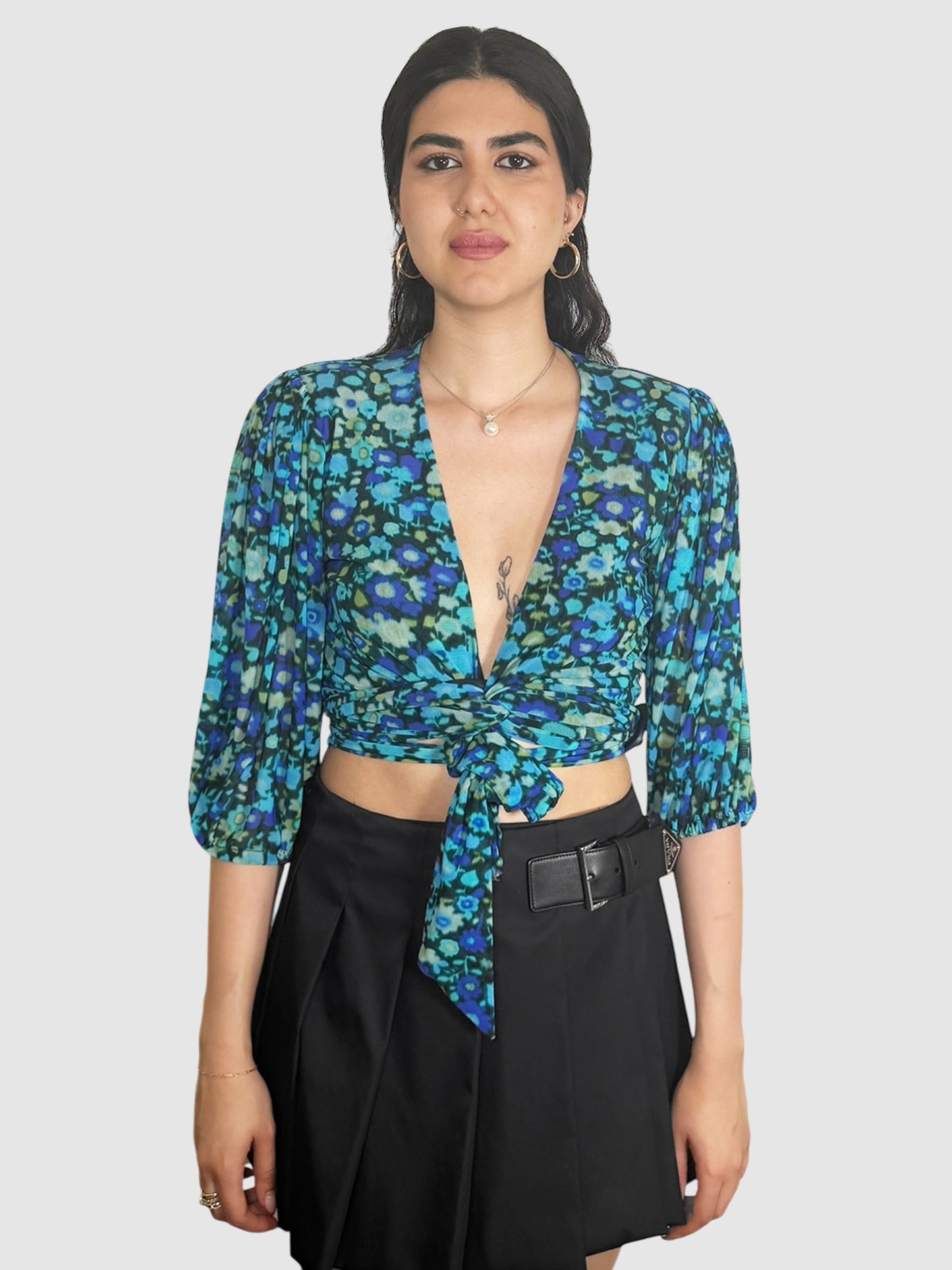 Floral Wrap Top