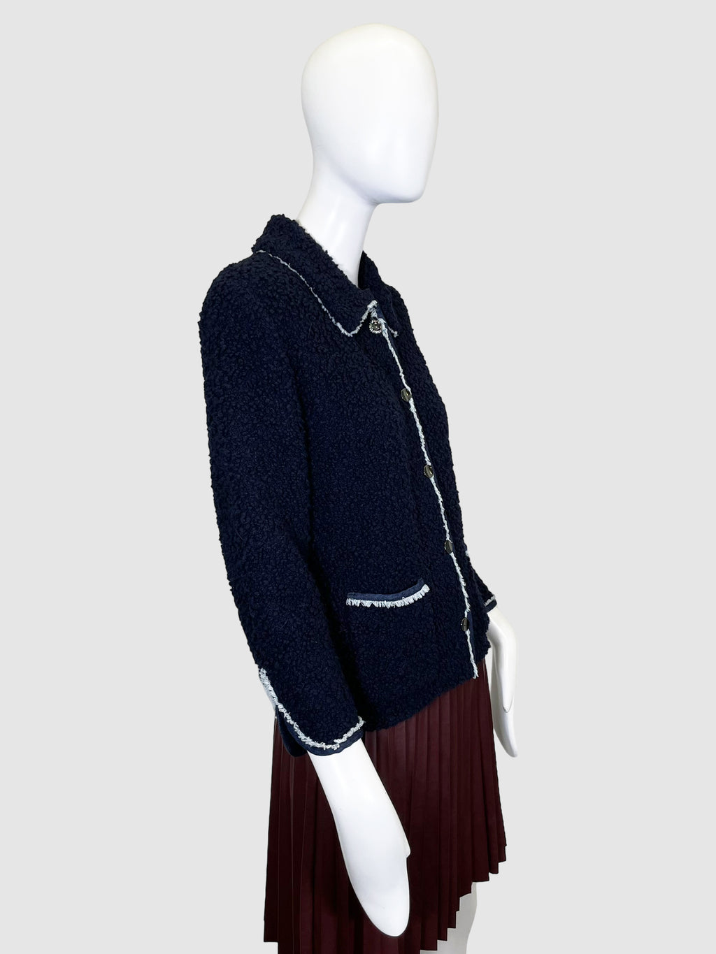 Marc Cain Sherpa Button-Up Jacket - Size 4