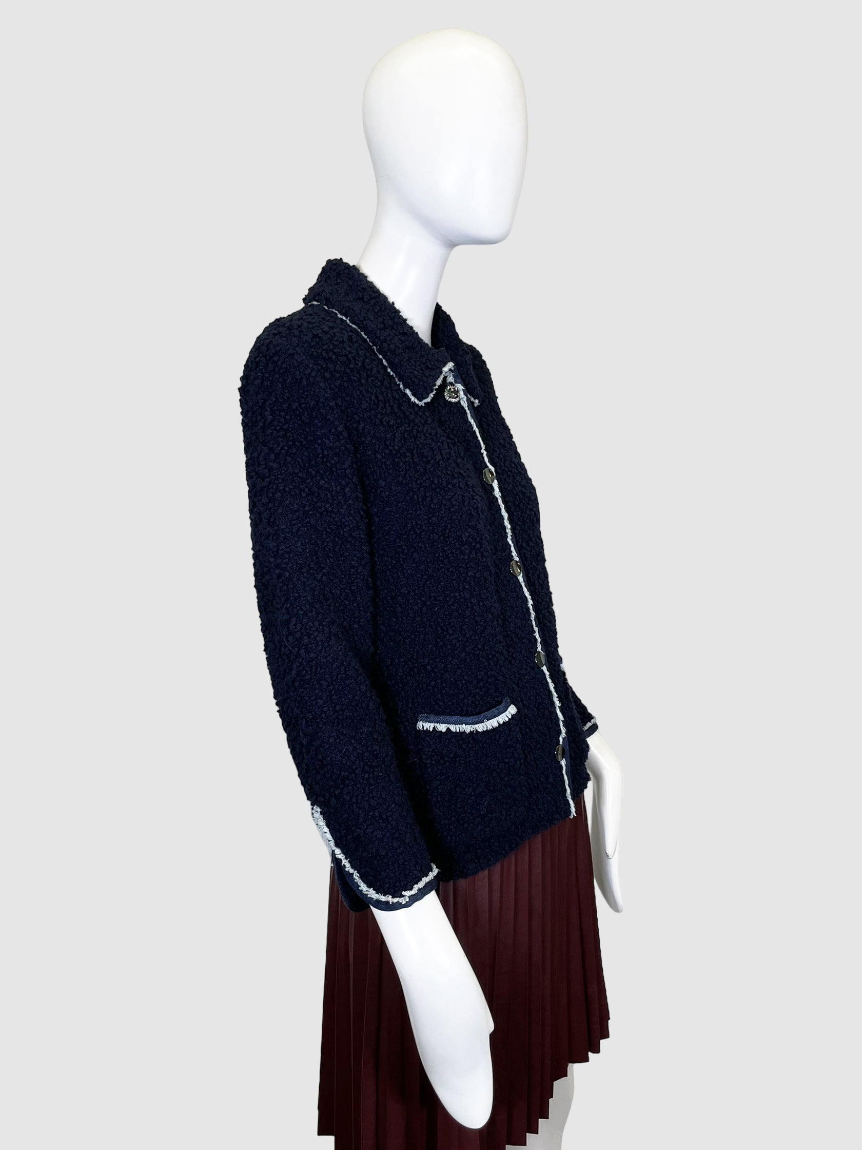 Marc Cain Sherpa Button-Up Jacket - Size 4