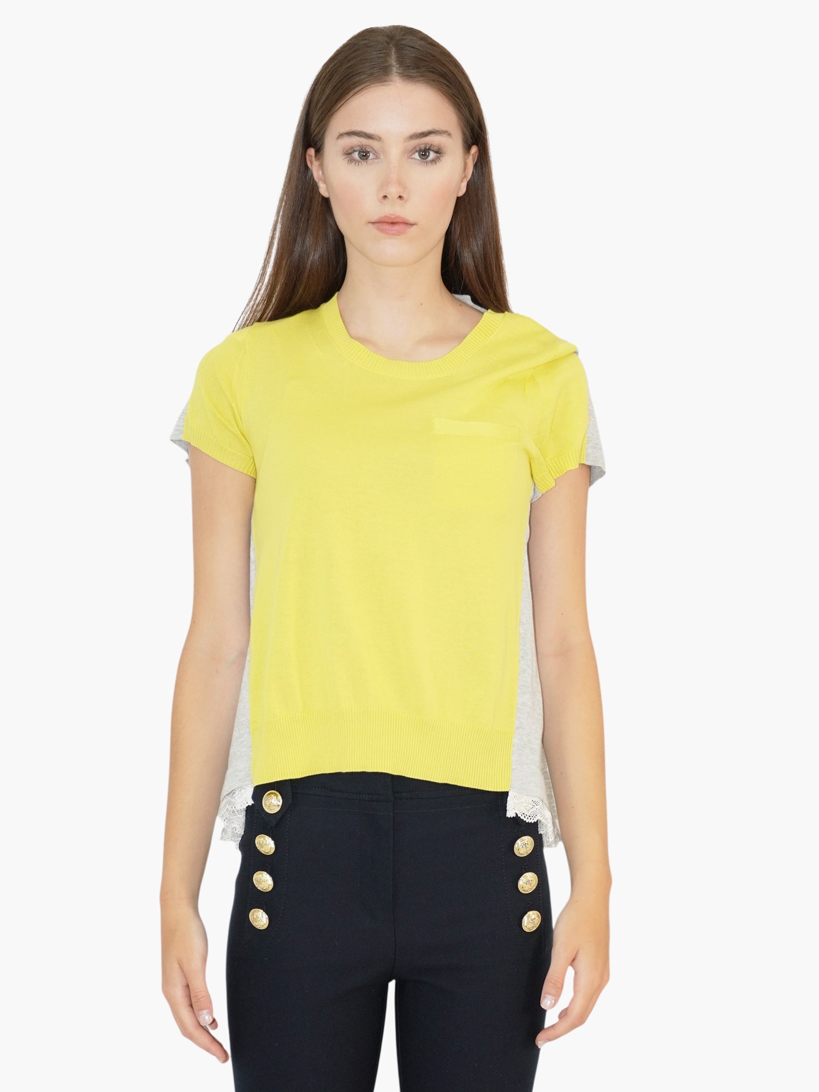 Contrast Knit Top